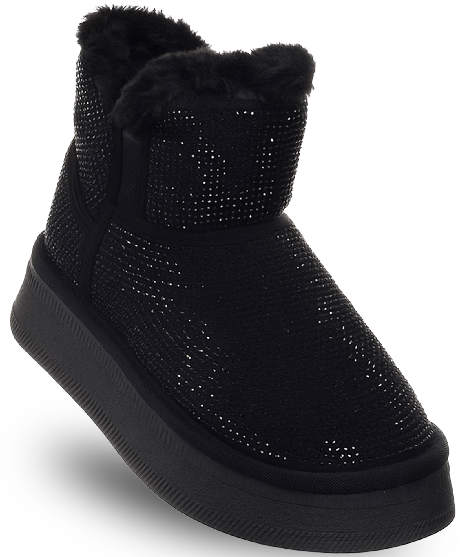 Solo Soprani Dámské černé zateplené sněhule s kožíškem SSW521P28