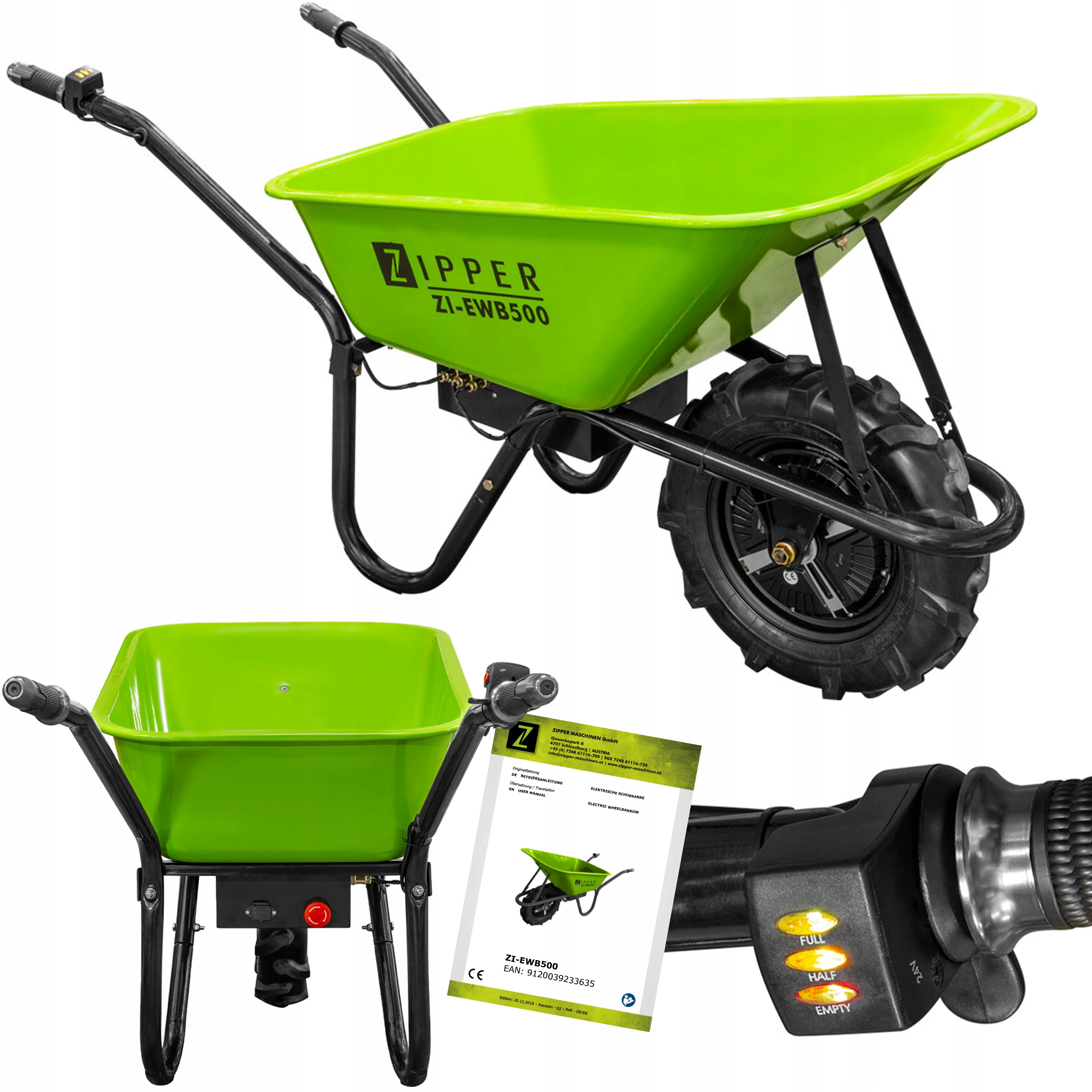 

Taczka Elektryczna Zipper ZI-EWB500 Wozidło 150KG