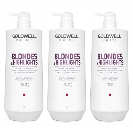 Goldwell Ds Blondes & Highlights Anti-Yellow šampon 3x 1000 ml blond vlasy