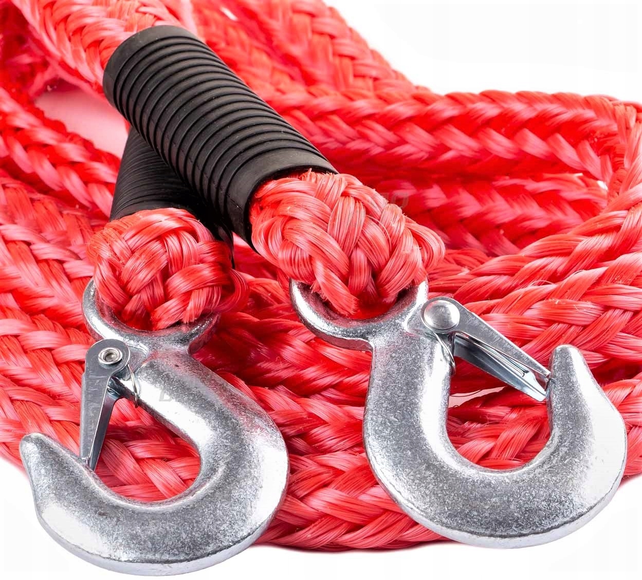 LINKA HOLOWNICZA PLECIONA Z HAKAMI CZERWONA Uciąg 3000 kg