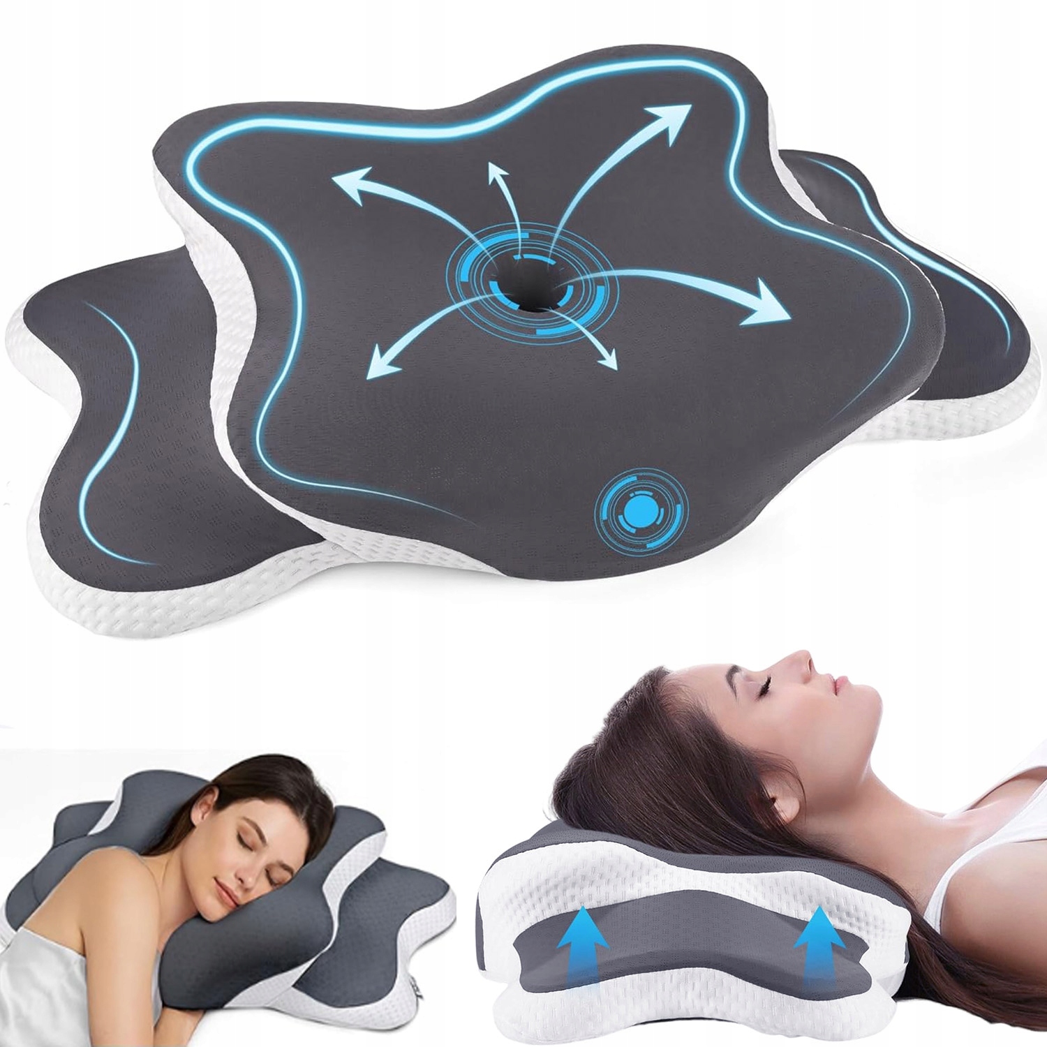 Poduszka Ortopedyczna Do Spania Memory Foam Z Wyjmowalnym Pokrowcem