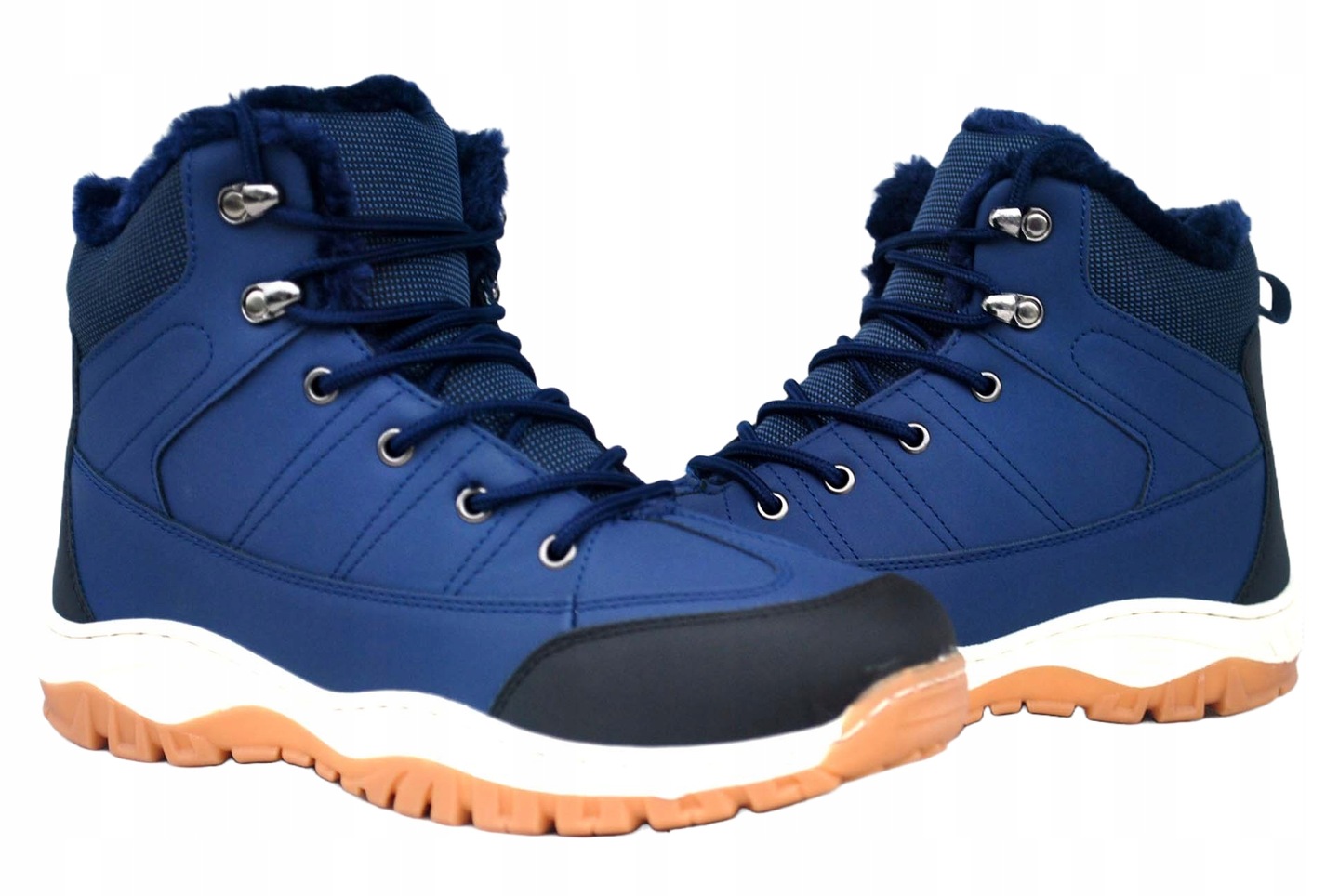 BUTY OCIEPLANE ZIMOWE ŚNIEGOWCE TREKINGOWE SPORTOWE SZYTE TRAPERY MOCNE Długość wkładki 29.1 cm