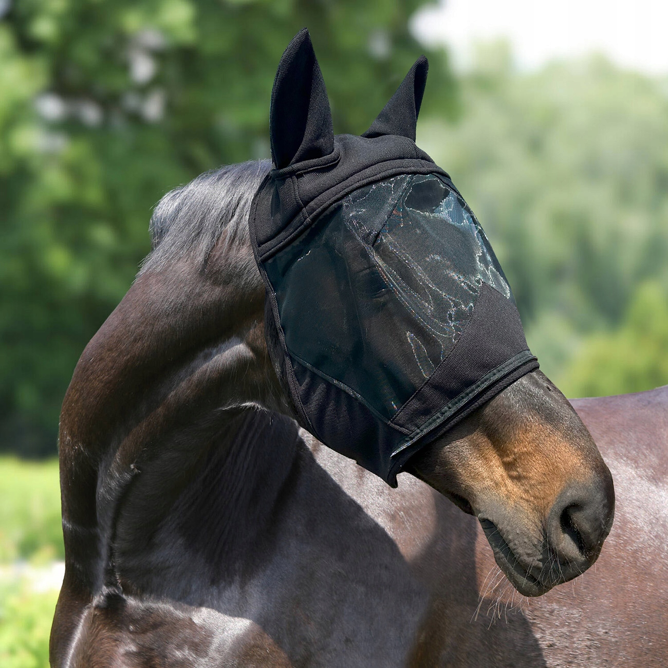 Potápěčské Brýle proti hmyzu pro koně York Syntia 3v1, barva zebra, vel. Pony