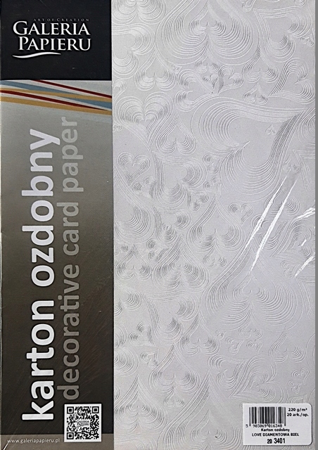 

Karton ozdobny Love 220g Diamentowa Biel 203401
