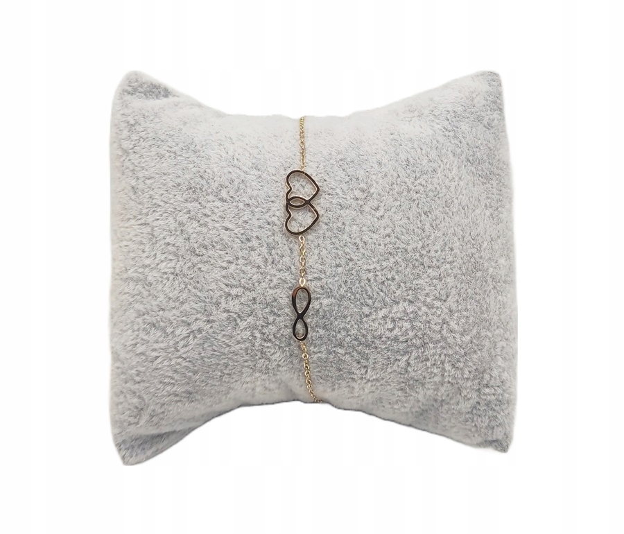 

Złota Bransoletka Celebrytka Serduszka Ażur Stal