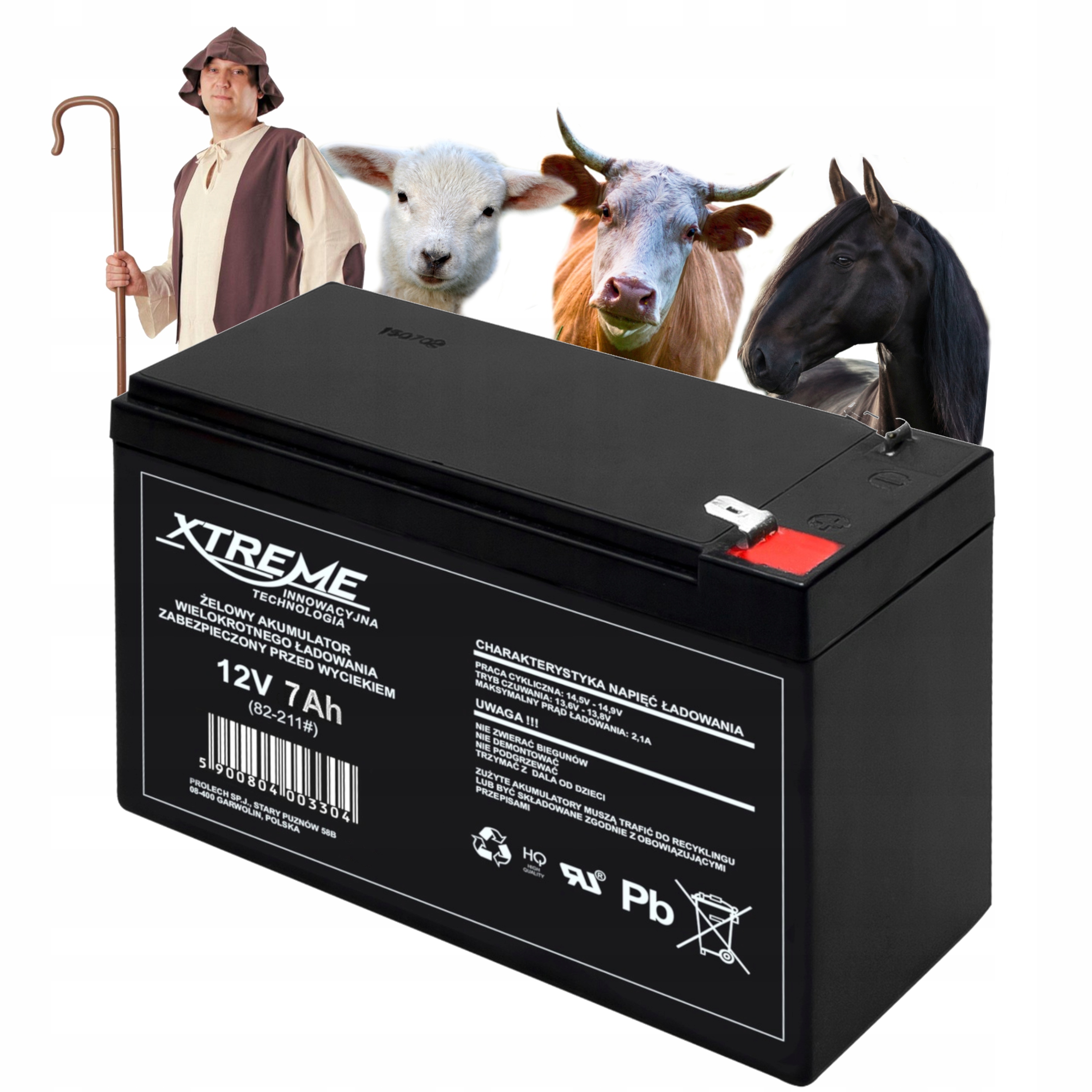 AKUMULATOR ŻELOWY BATERIA 12V 7Ah DO PASTUCHA