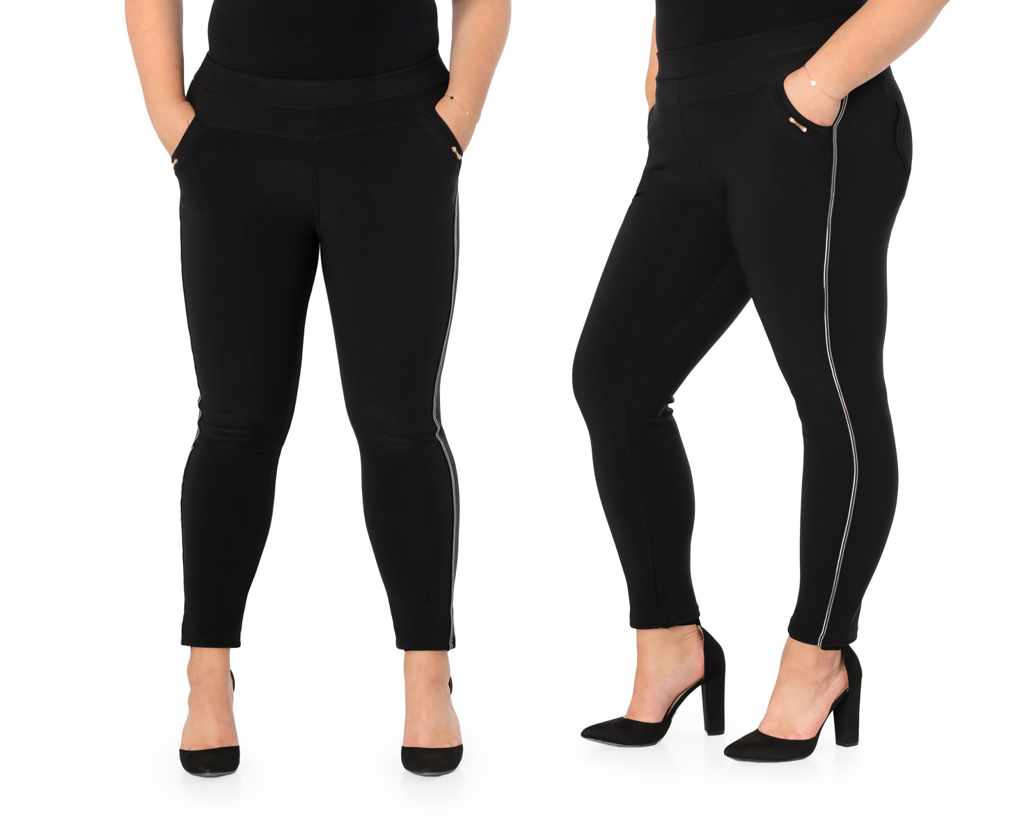 

Spodnie Damskie Wysoki Stan Lampasy 8009-1 5XL/6XL