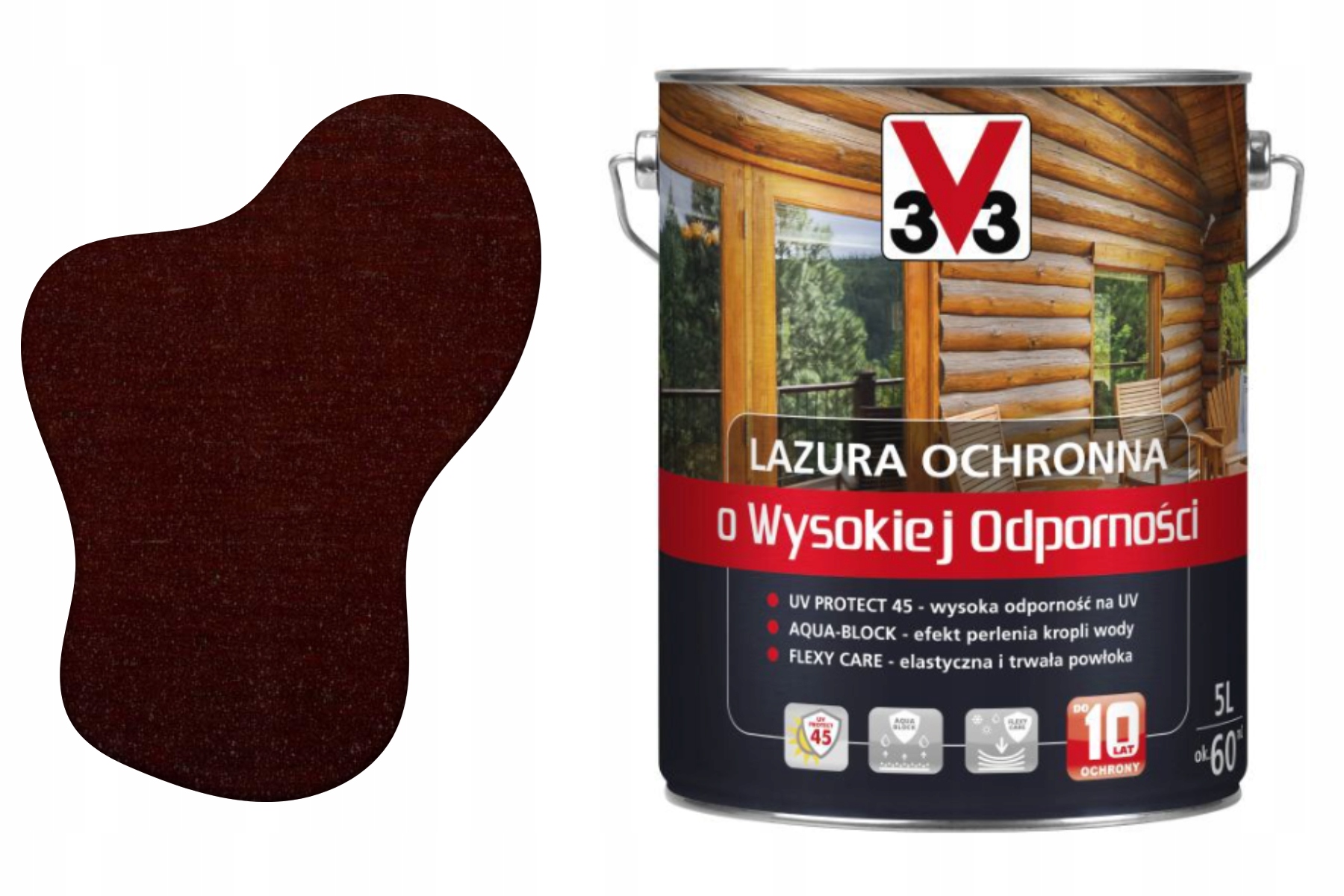 Ochranná lazura s vysokou odolností V33 exotické dřevo 5L
