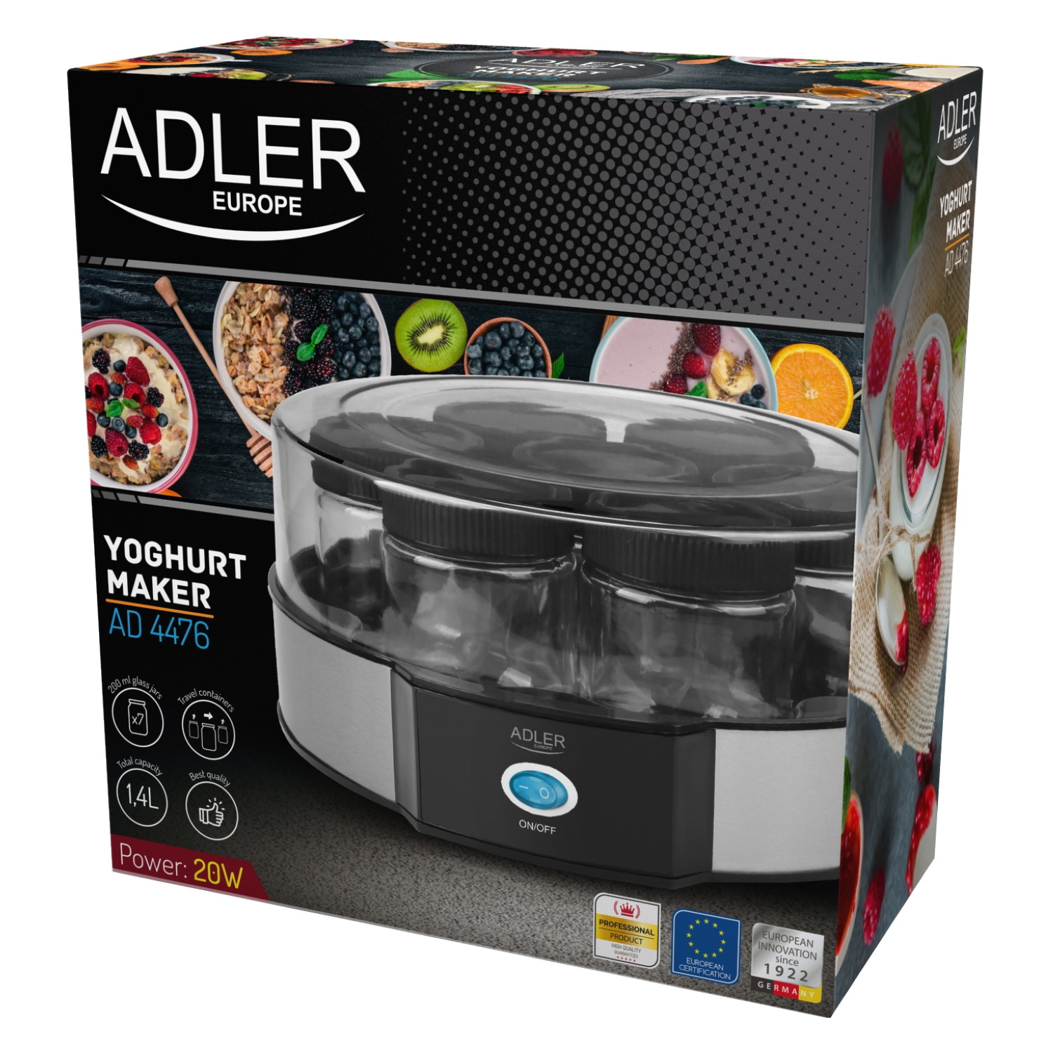 ADLER AD4476 jogurtownica 42 st C, 7 pojemniczków Kod producenta AD4476