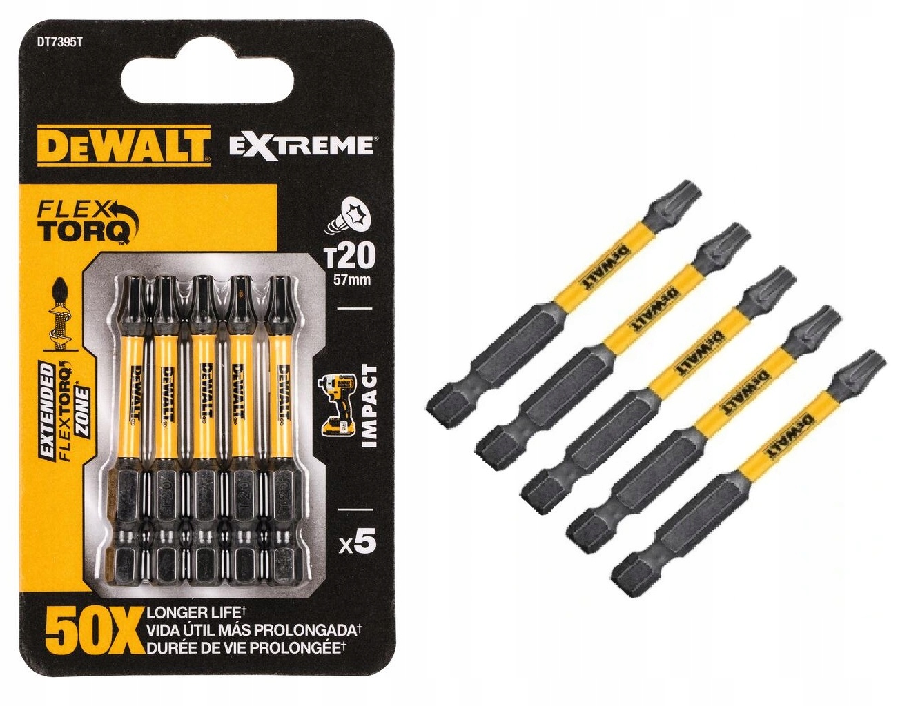 

DeWalt bity udarowe T20 57mm Torsion 5szt DT7395T