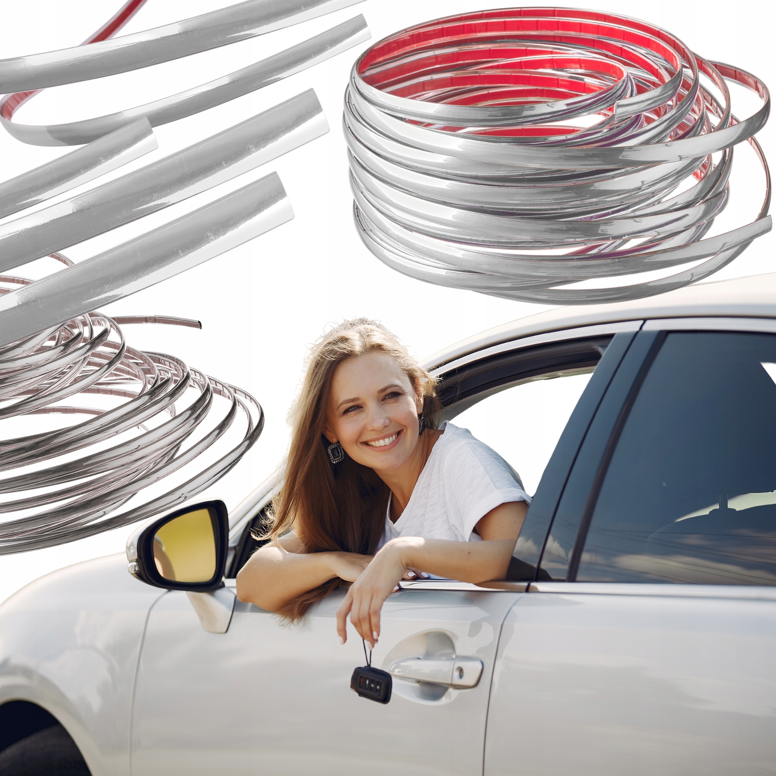 LISTWA OZDOBNA CHROM TAŚMA CHROMOWANA 13mm METRY