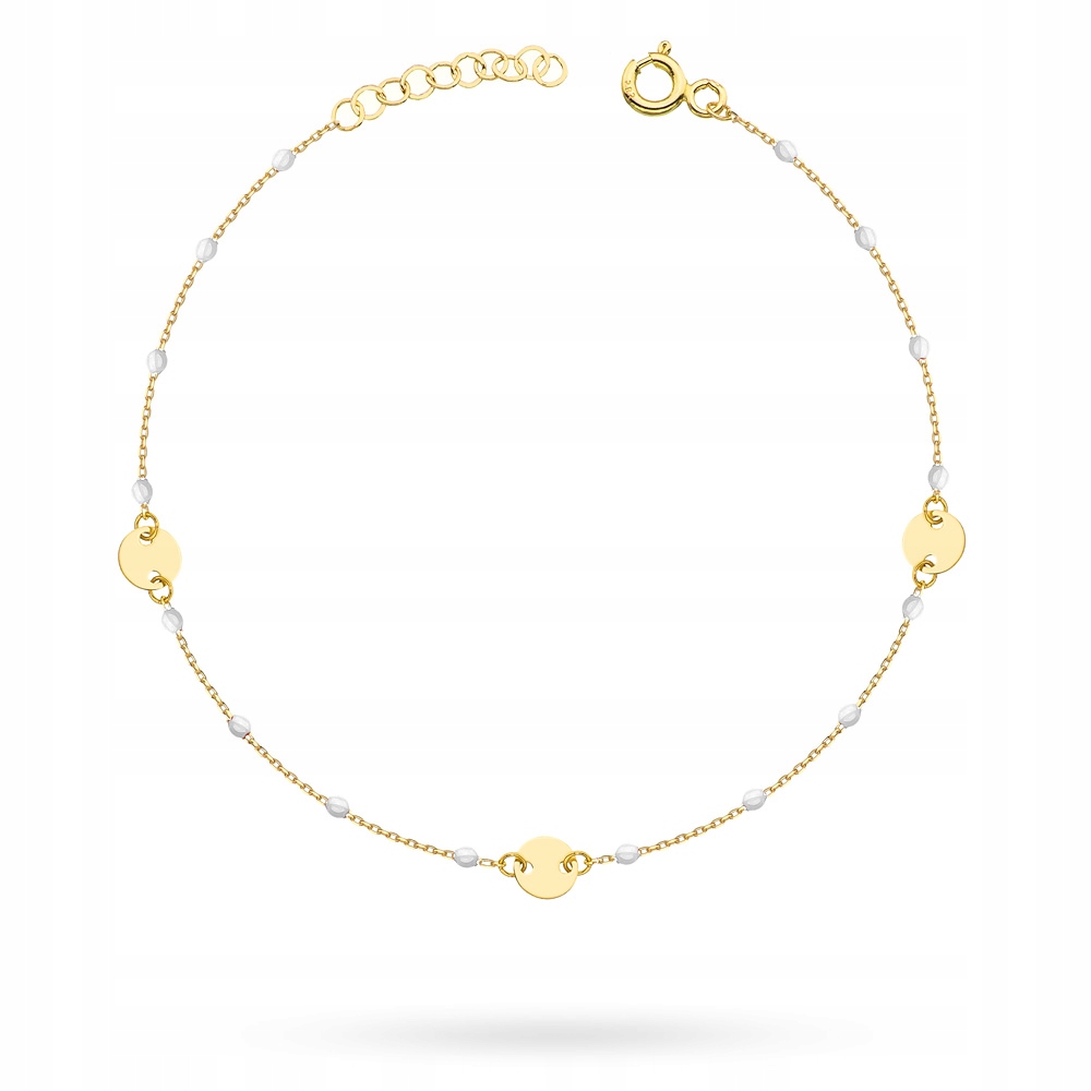 

Złota Bransoletka pr. 585 z Koralikami i Blaszkami