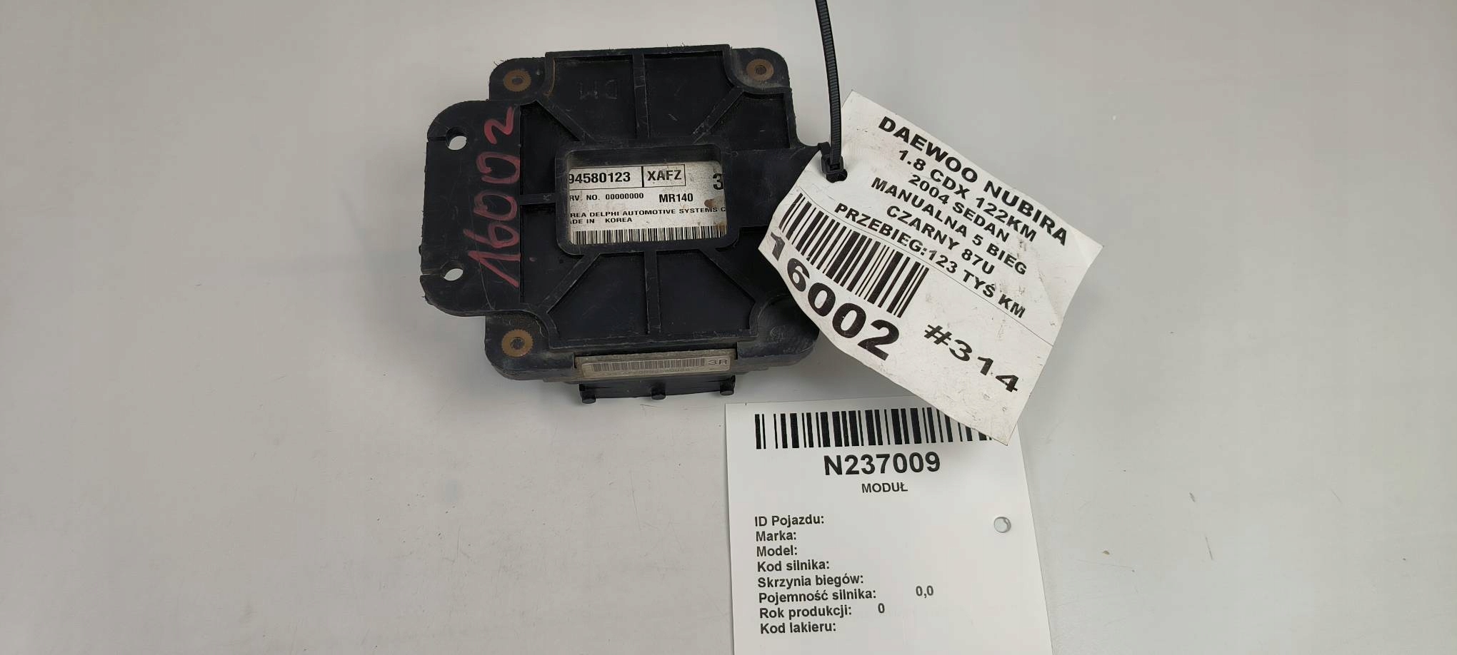 computer Motore ECU 94580123 1.8 DAEWOO NUBIRA