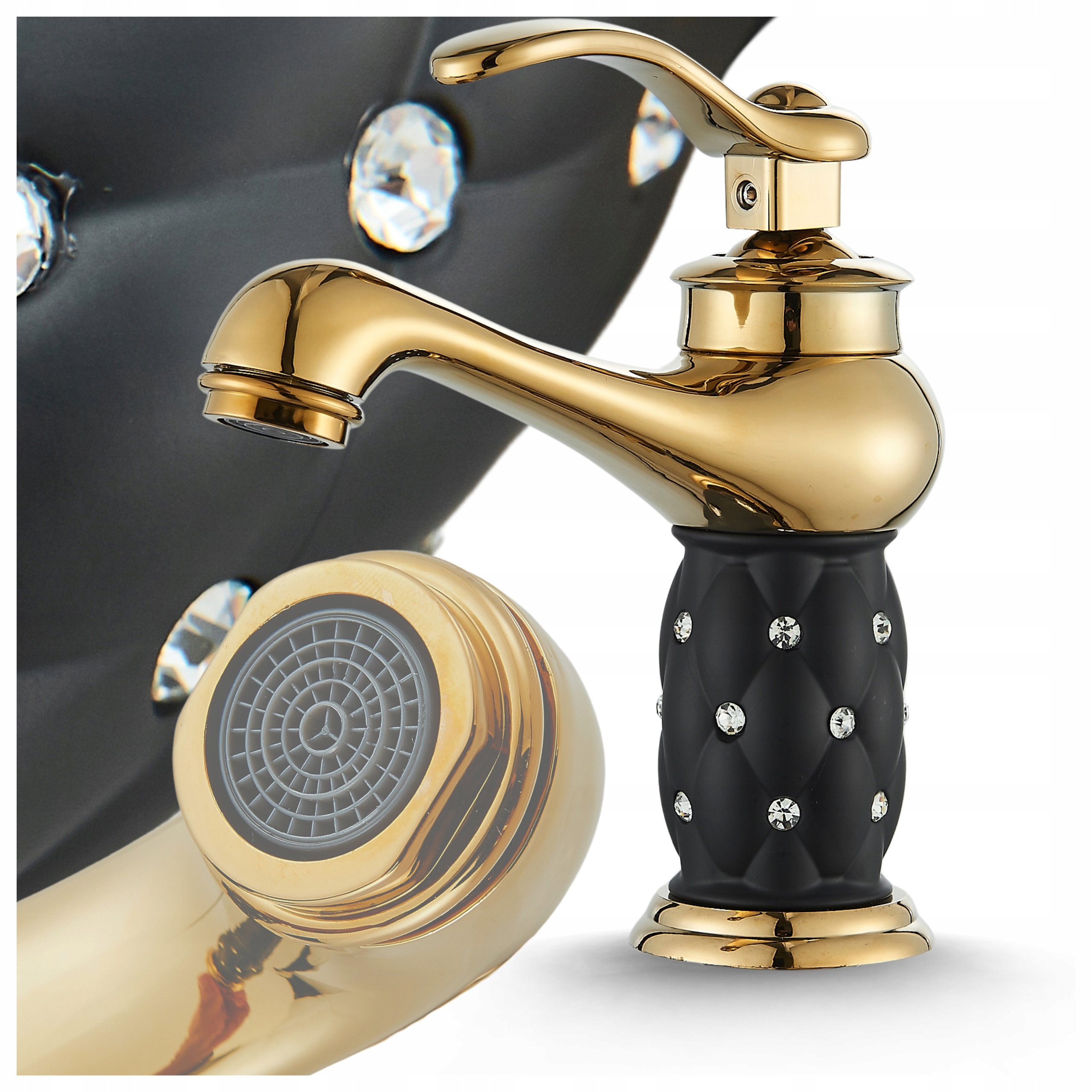 Zlatá umyvadlová baterie Baterie do koupelny Retro Premium Glamour z mosazi