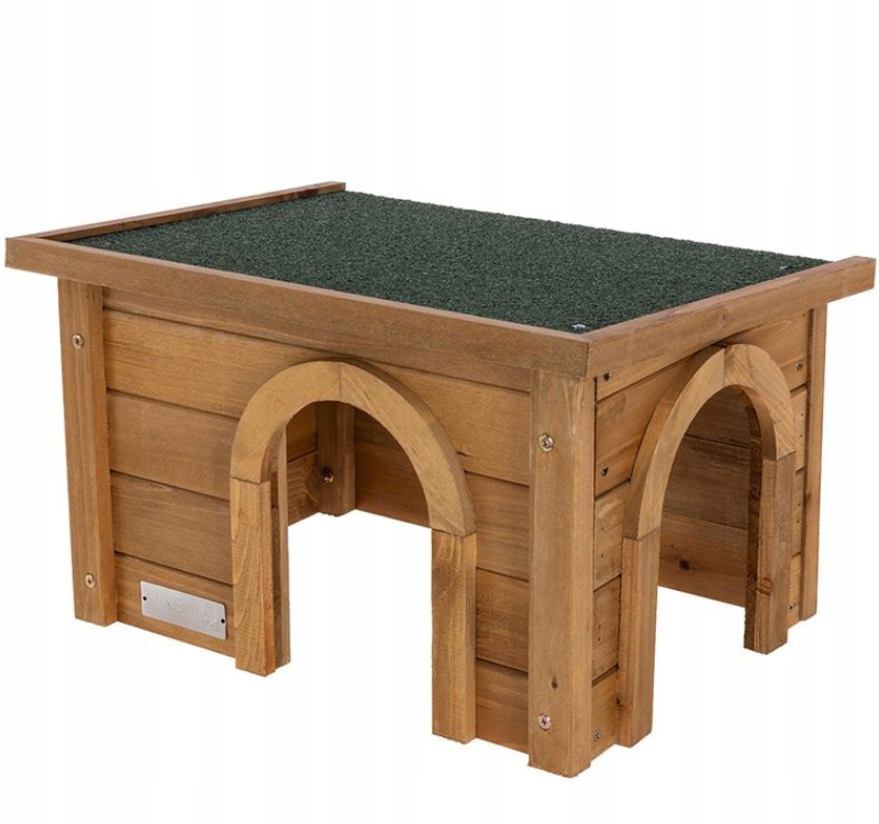 Levně Kerbl Dřevěný domeček do zahradního domu pro králíka a kávu prasátka 45x32x27 cm