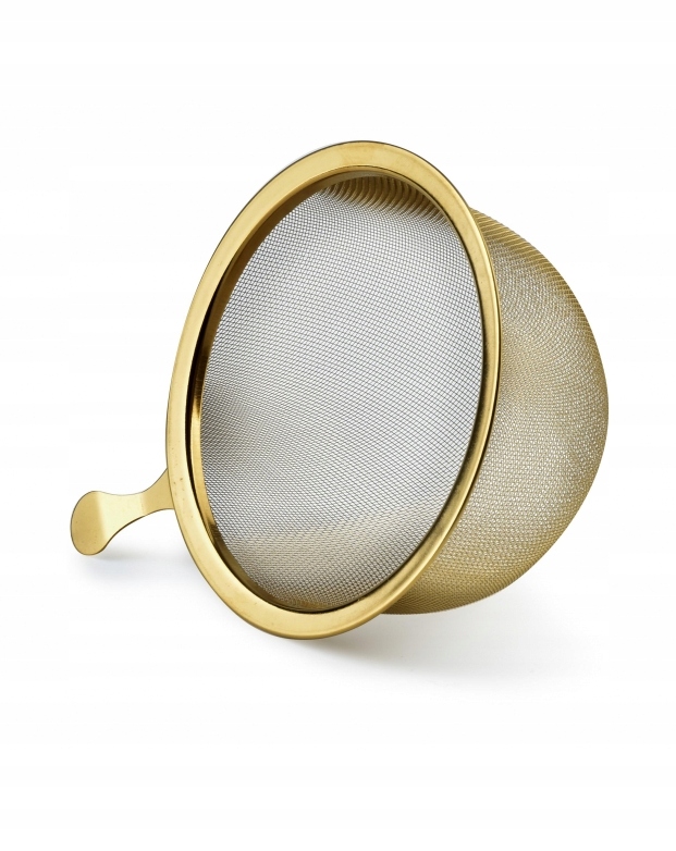 SITKO ZAPARZACZ STALOWY DO HERBATY ZŁOTY 3572