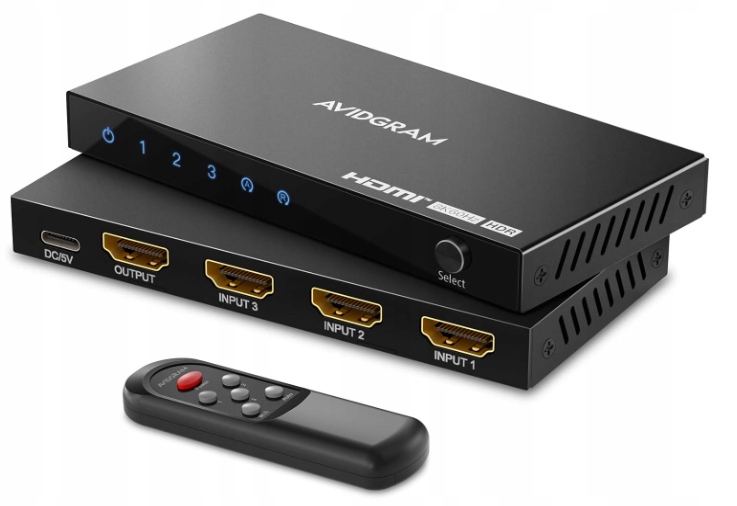 Avidgram Přepínač 4K 120 Hz směrový 3-portový Hdmi přepínač dálkové ovládání