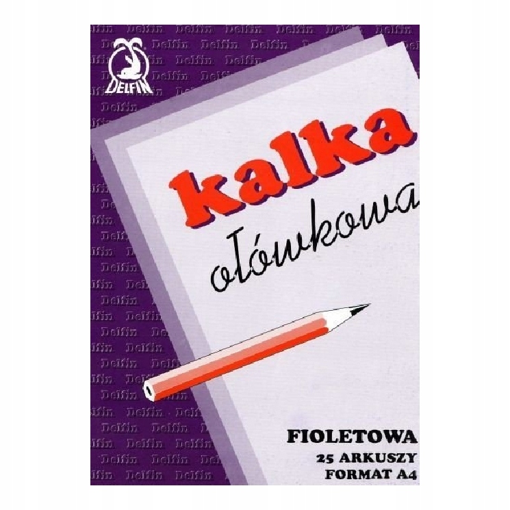 KALKA OŁÓWKOWA FIOLETOWA A4 25 SZTUK DELFIN