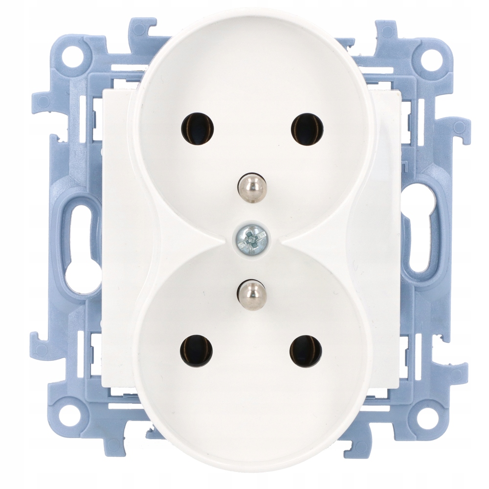 SIMON 10 GNIAZDO PODWÓJNE Z BOLCEM Z/U Z UZIEMIENIEM DO RAMEK KONTAKT Kod producenta CGZ2M.01/11