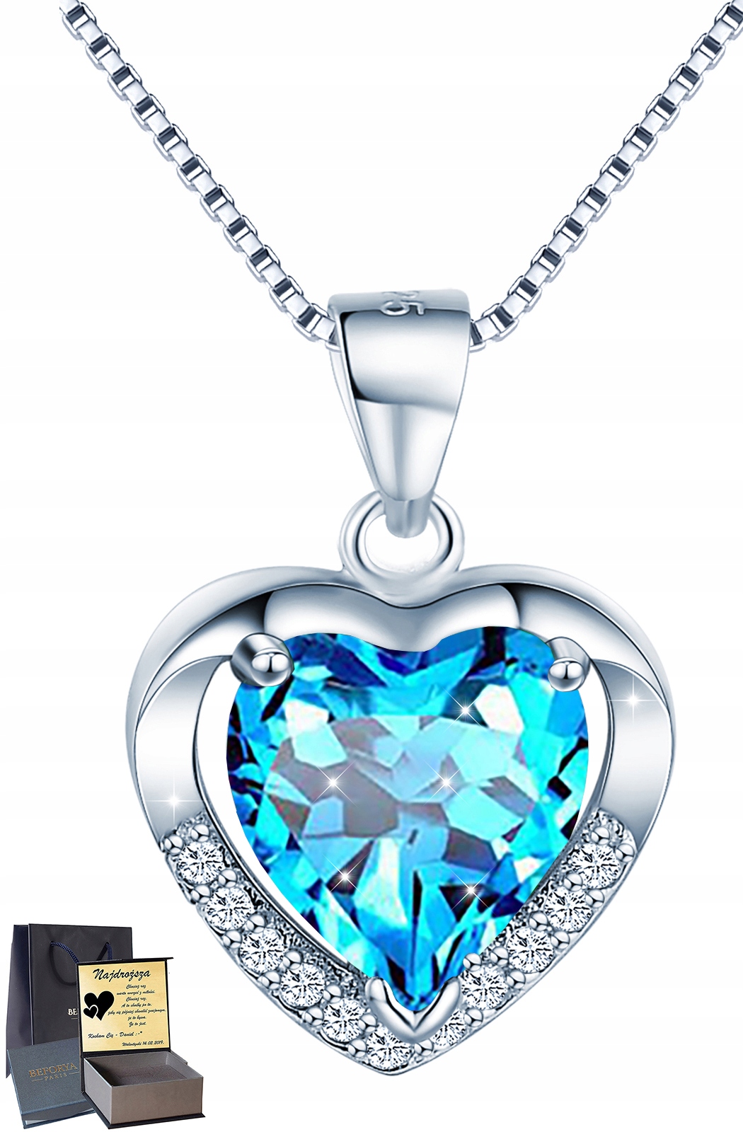 

Serce Srebrny Naszyjnik Swarovski Srebro Prezent