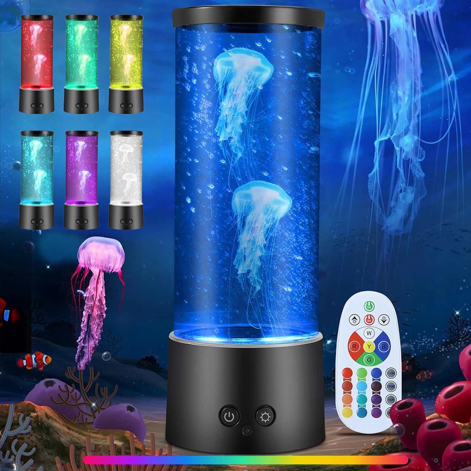 NOWOCZESNA LAMPA STOŁOWA LED JELLYFISH RGB 17 KOLORÓW 29CM Marka bez marki