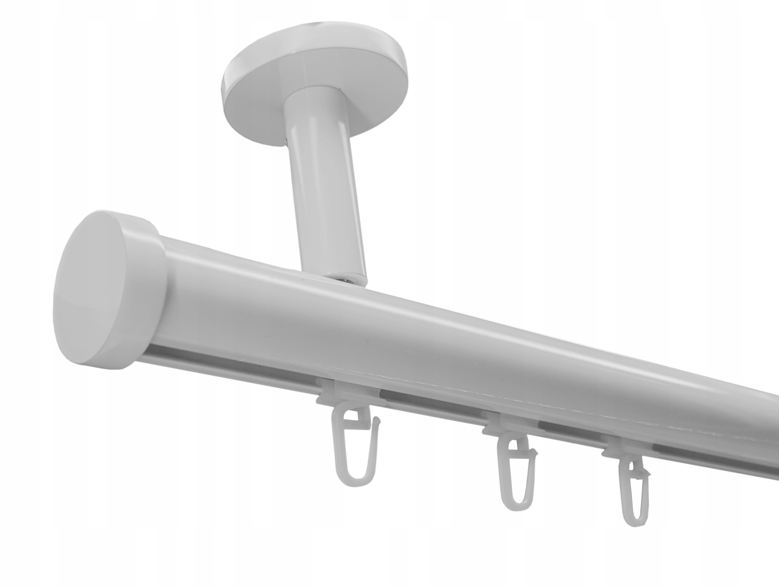 Apartmánová Lišta Alu Stropná 28 mm Biela 300 cm sponky