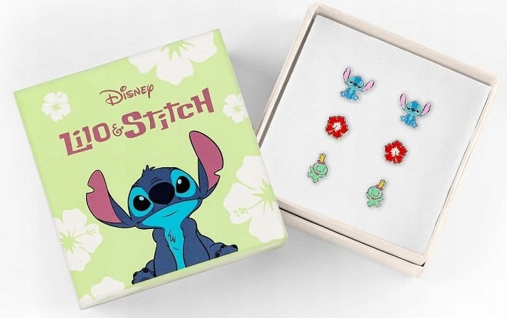 Stitch Sada 3 párů náušnic v krabičce náušnice pro dívku, barevné