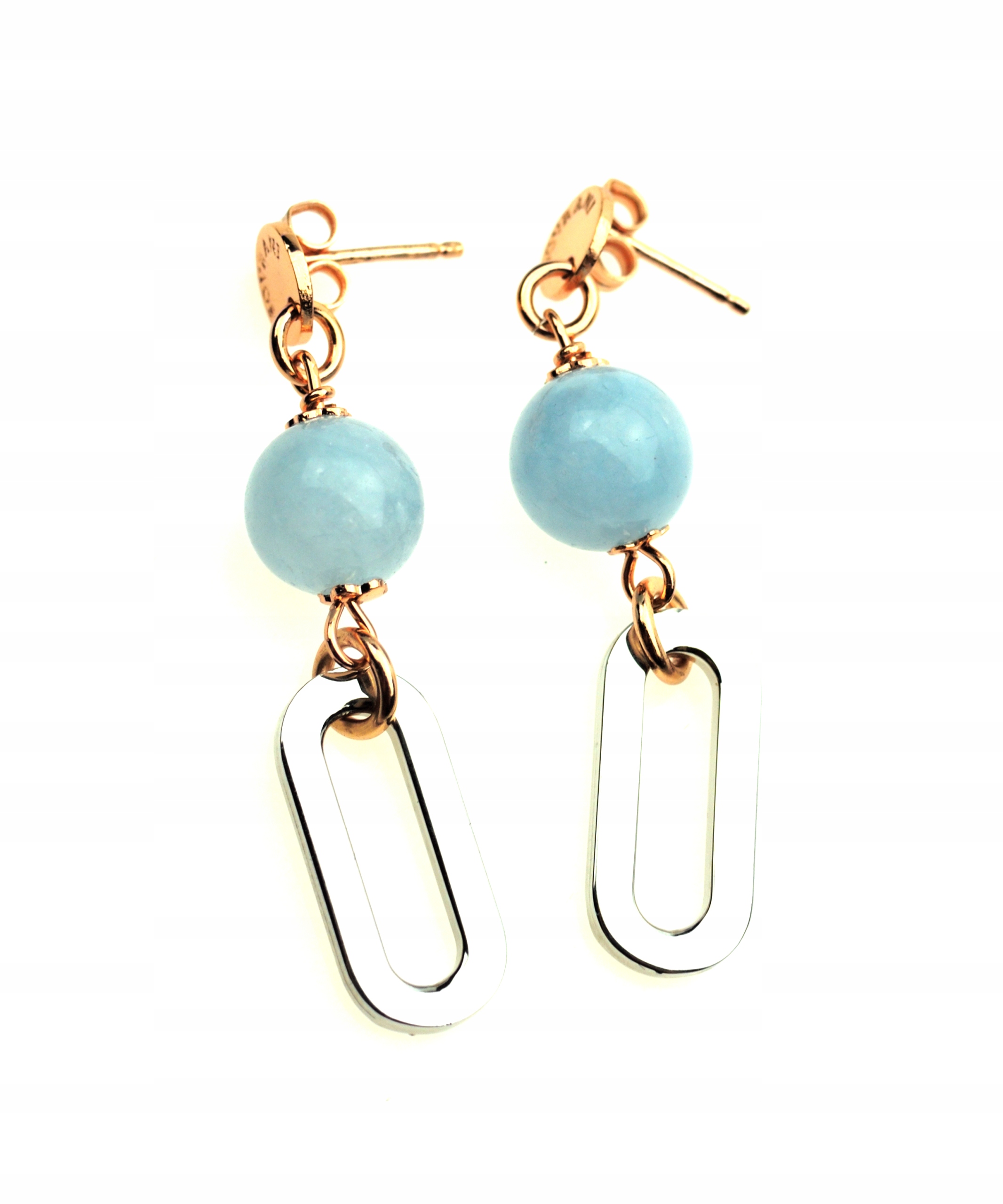 Italské Náušnice Pozlacená Mosaz Angelit Rožov Zlato Den Mám Valentýna