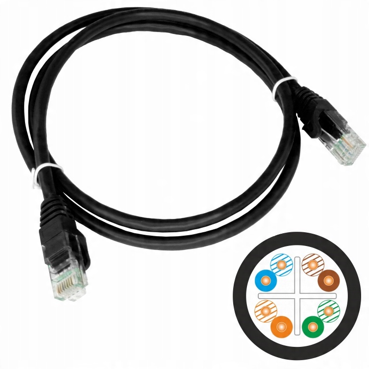 

Alantec Kabel sieciowy Utp kat.6 Lan czarny 1m