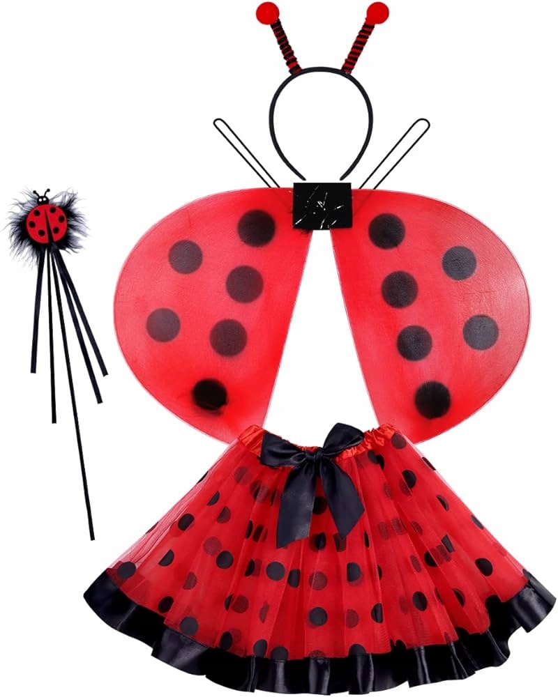 STRÓJ BIEDRONKA PRZEBRANIE SPÓDNICZKA SKRZYDŁA OPASKA KARNAWAŁ BIEDRONECZKI Marka Bergens