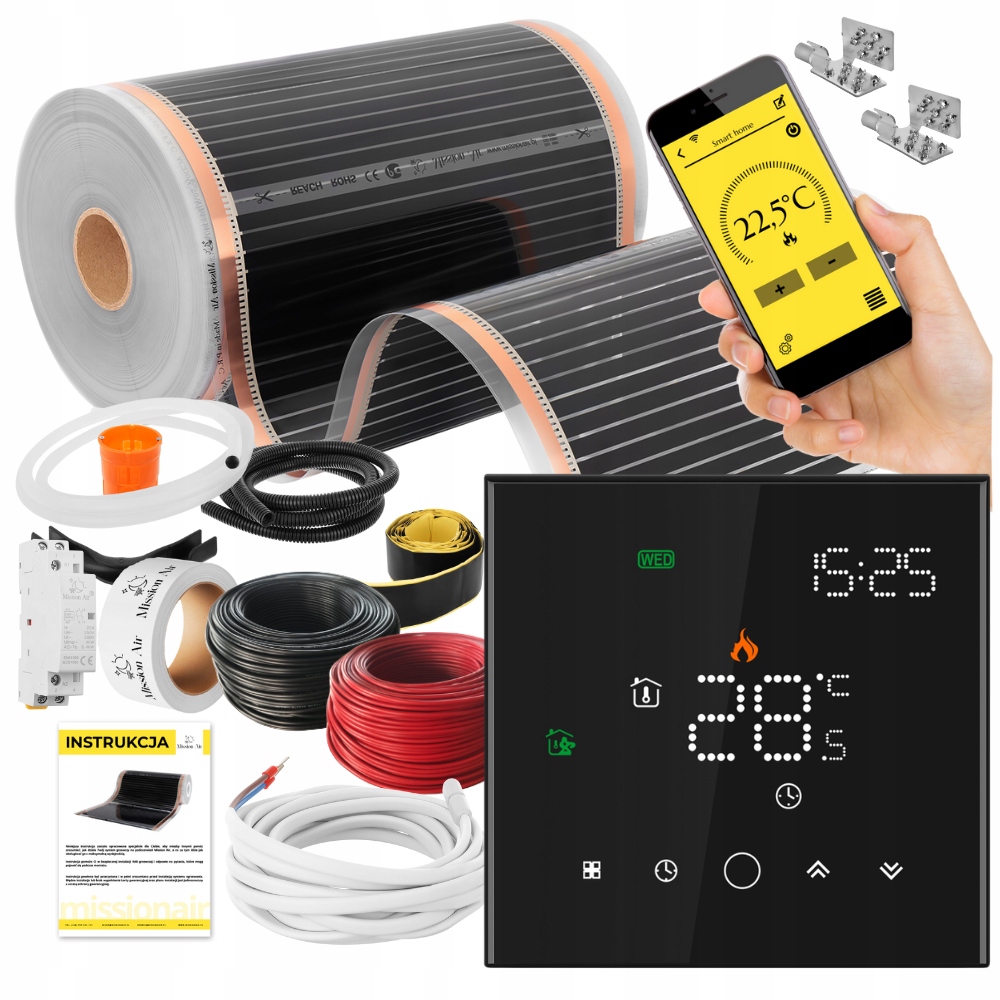 Set Fólia vyhrievacia podložka Infračervená 160 W 26 m²