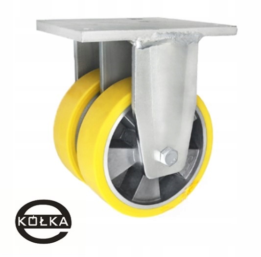 Hliníkovo-polyuretanové kolo o průměru 160 mm, v pevném svařovaném pouzdře, tandemové