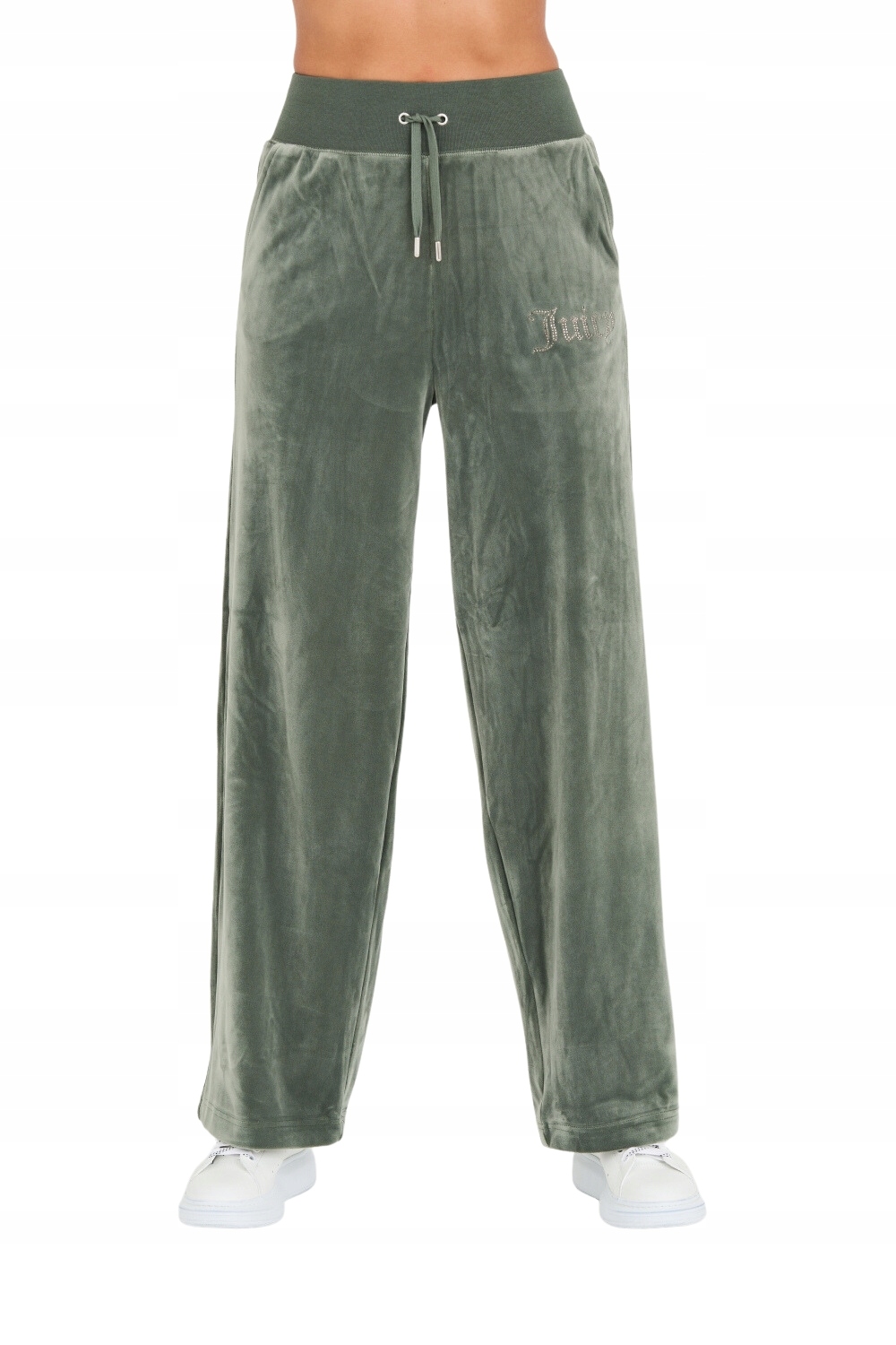 Juicy Couture Zelené kalhoty Bexley Velour Track Pants Xs