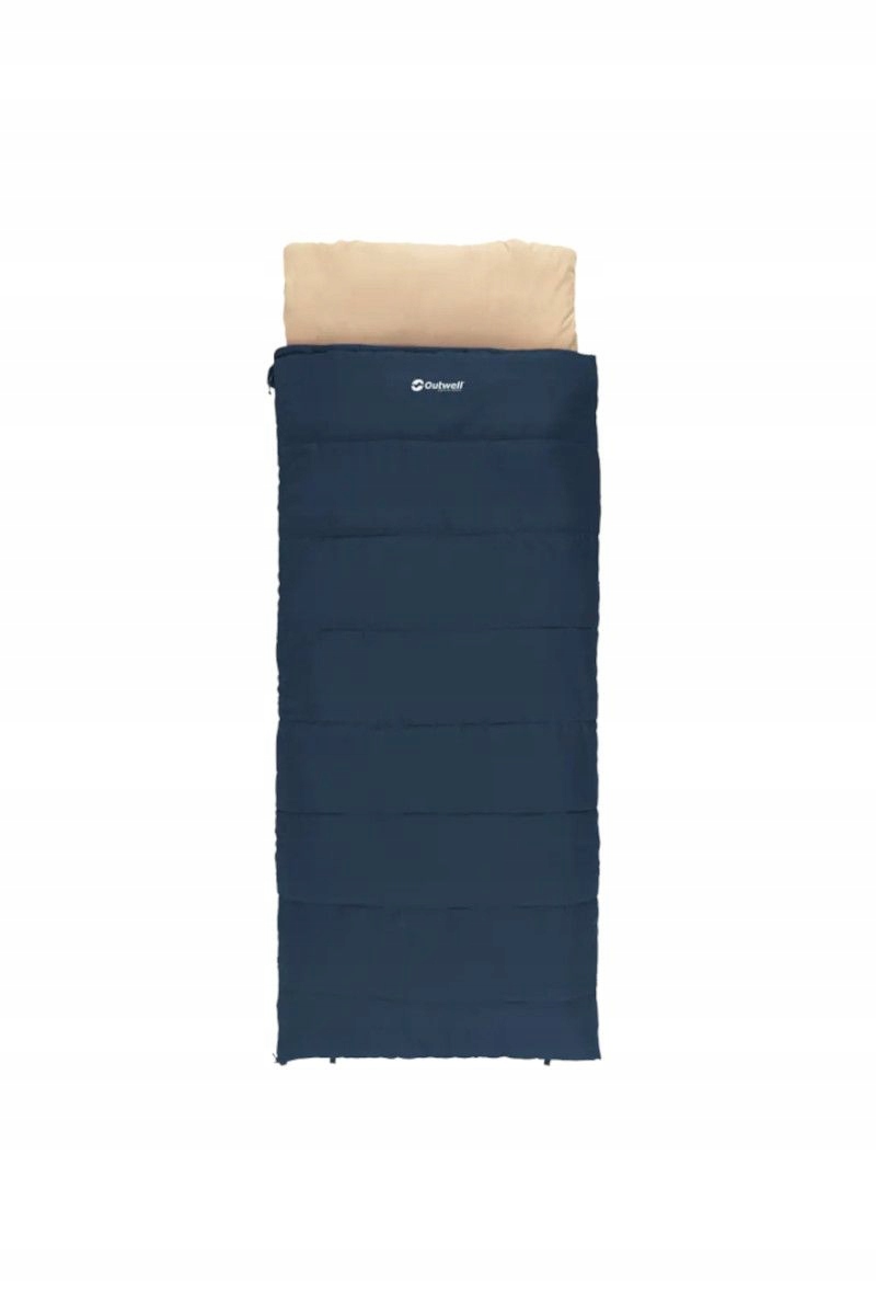 Syntetický turistický spací pytel Outwell Contour Lux 220x85 cm, tmavě modrý, pravý