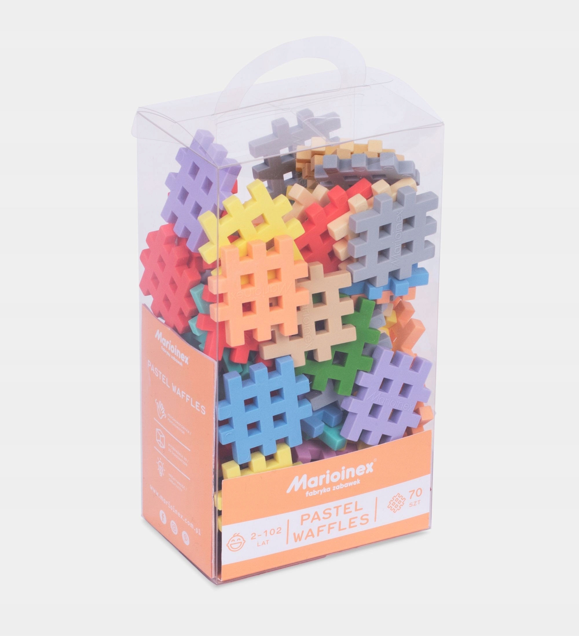 KLOCKI WAFFLE WAFLE MINI PASTEL MARIOINEX 70 EL. Seria marioinex