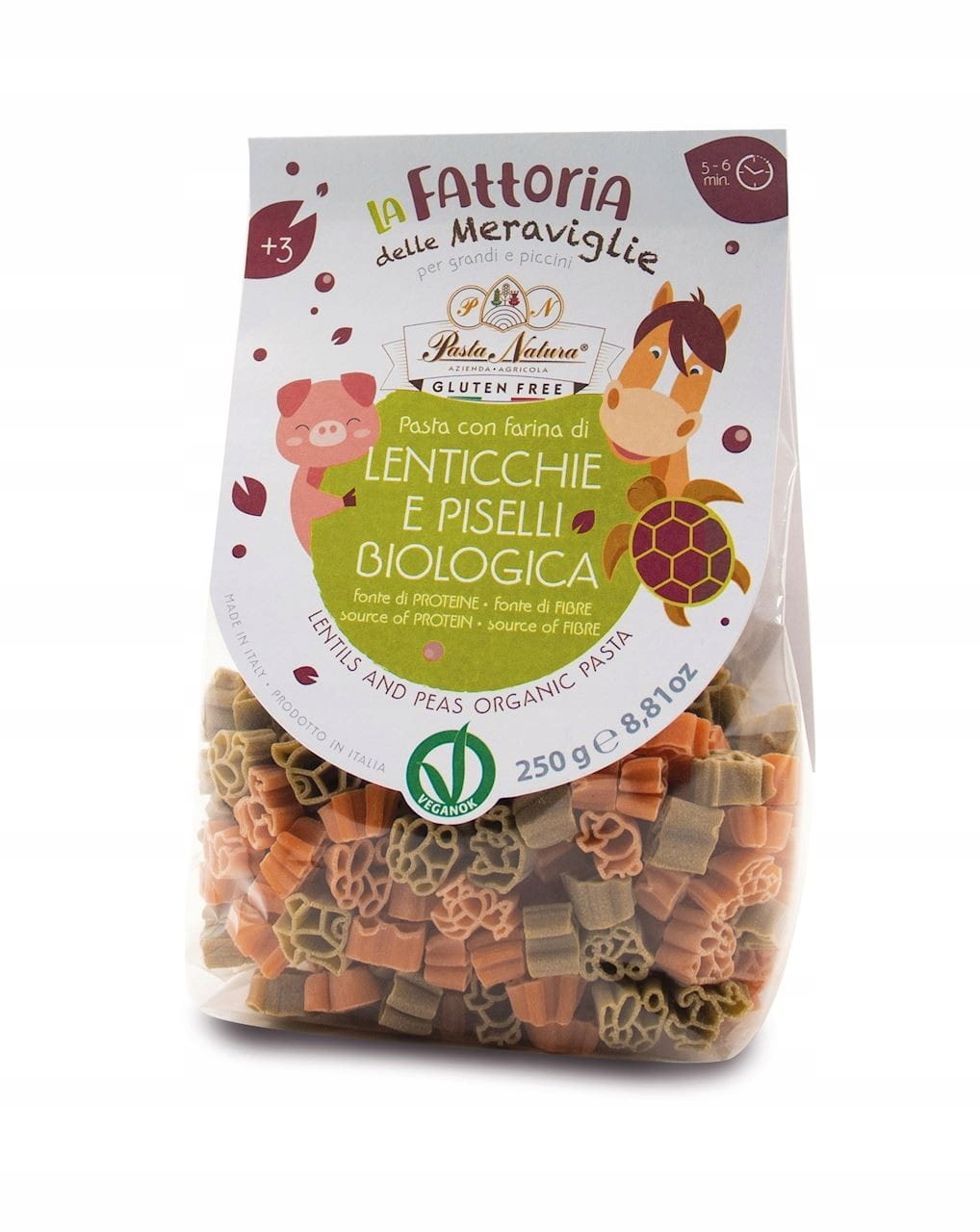 Levně 4x Pasta Natura Těstoviny (z Čočky A Hrášku Pro Děti) Zvíře 250 g