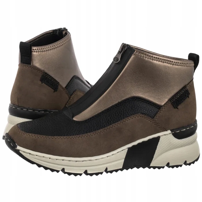 Dámské Kotníkové Boty na podpatku Rieker Hnědé N6352-25 Brown