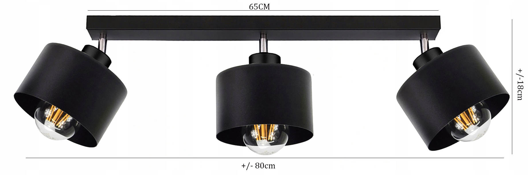 LAMPA PLAFON SUFITOWY PB-3PL LED, LOFT , E27 WALEC Marka Adex