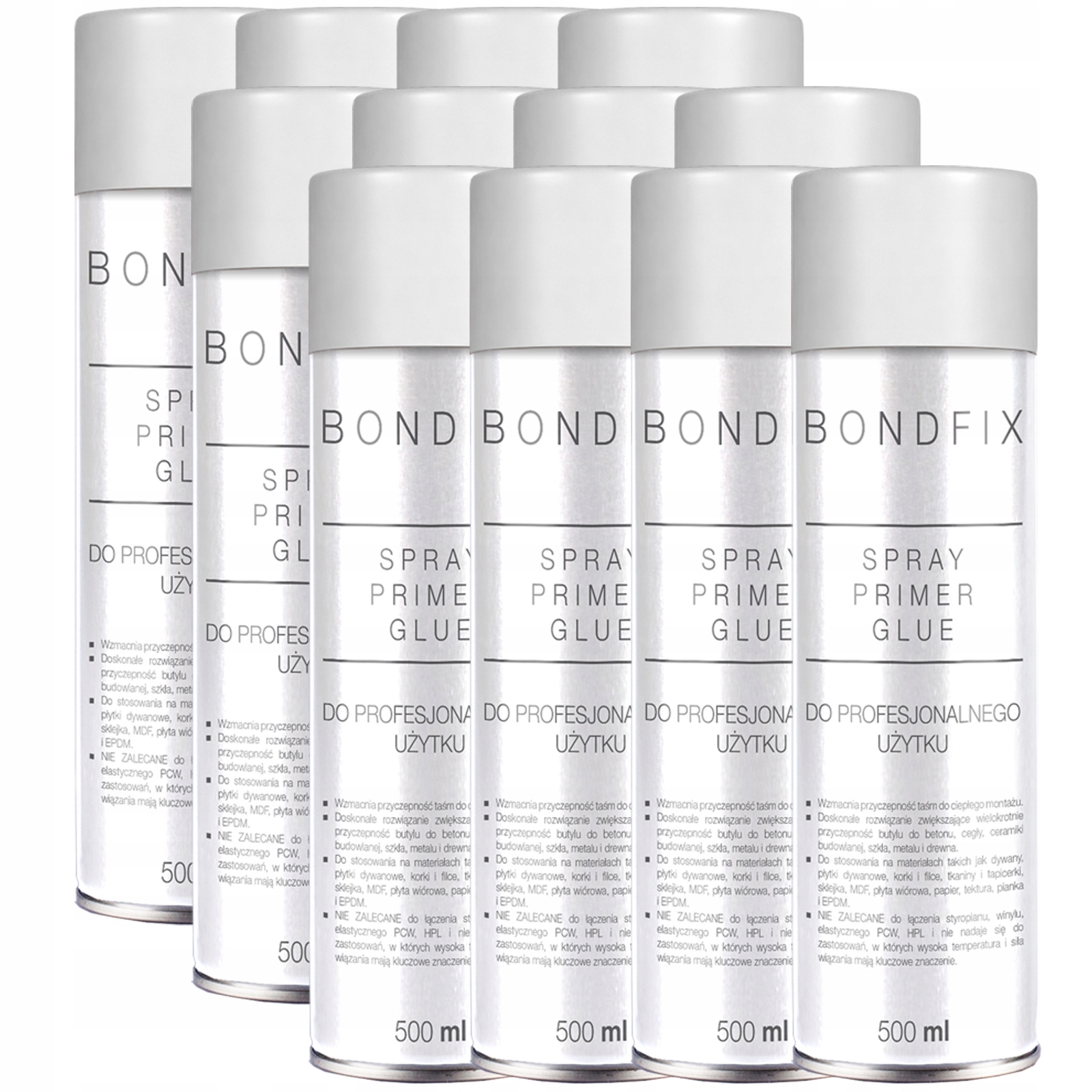 12 x Bondfix Lepidlo Sprej na pásky Epdm Membránové fólie Obkladové hmoty Houbičky Vlny