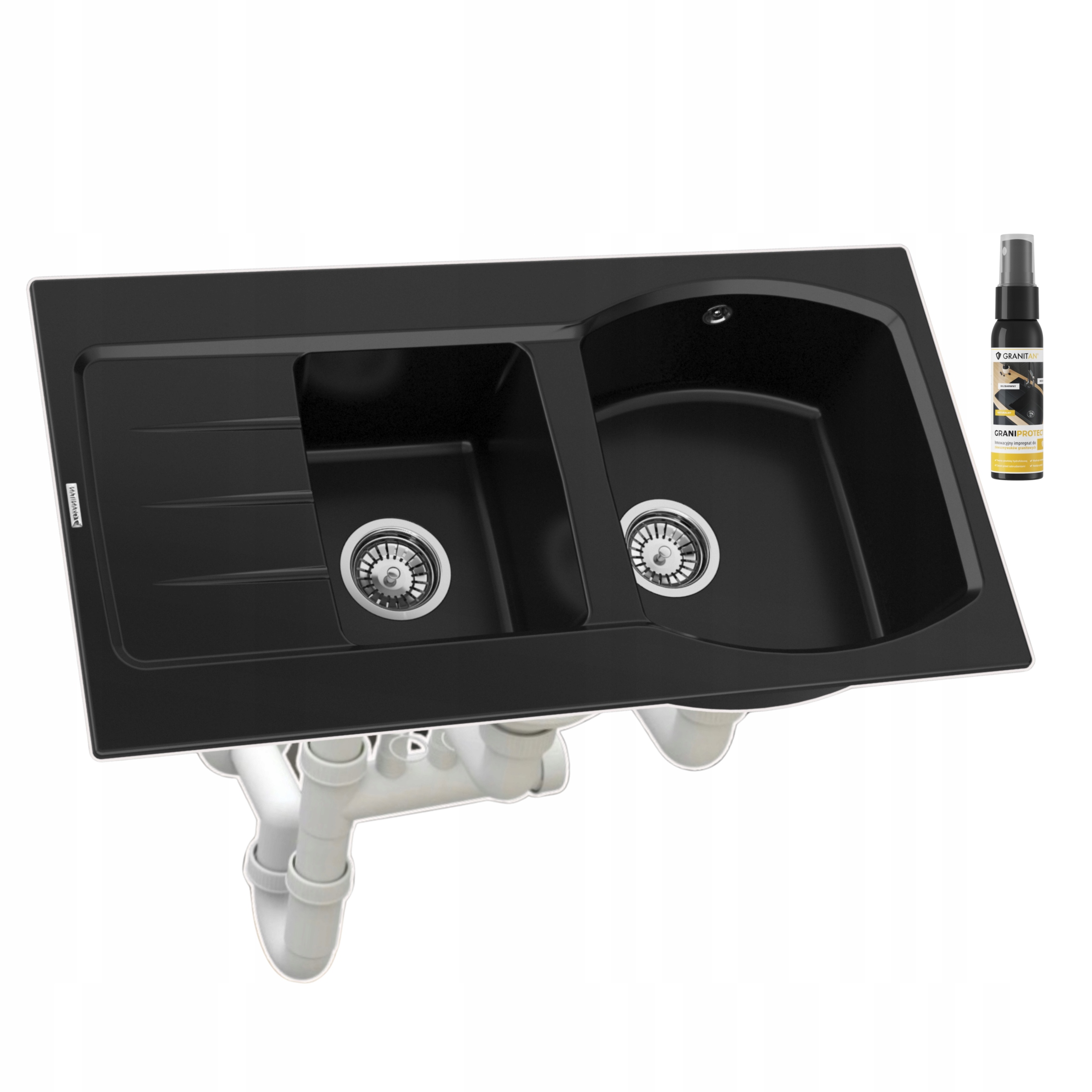 Kuchyňský granitový dřez 5 barev Master 1,5 komory se sifonem