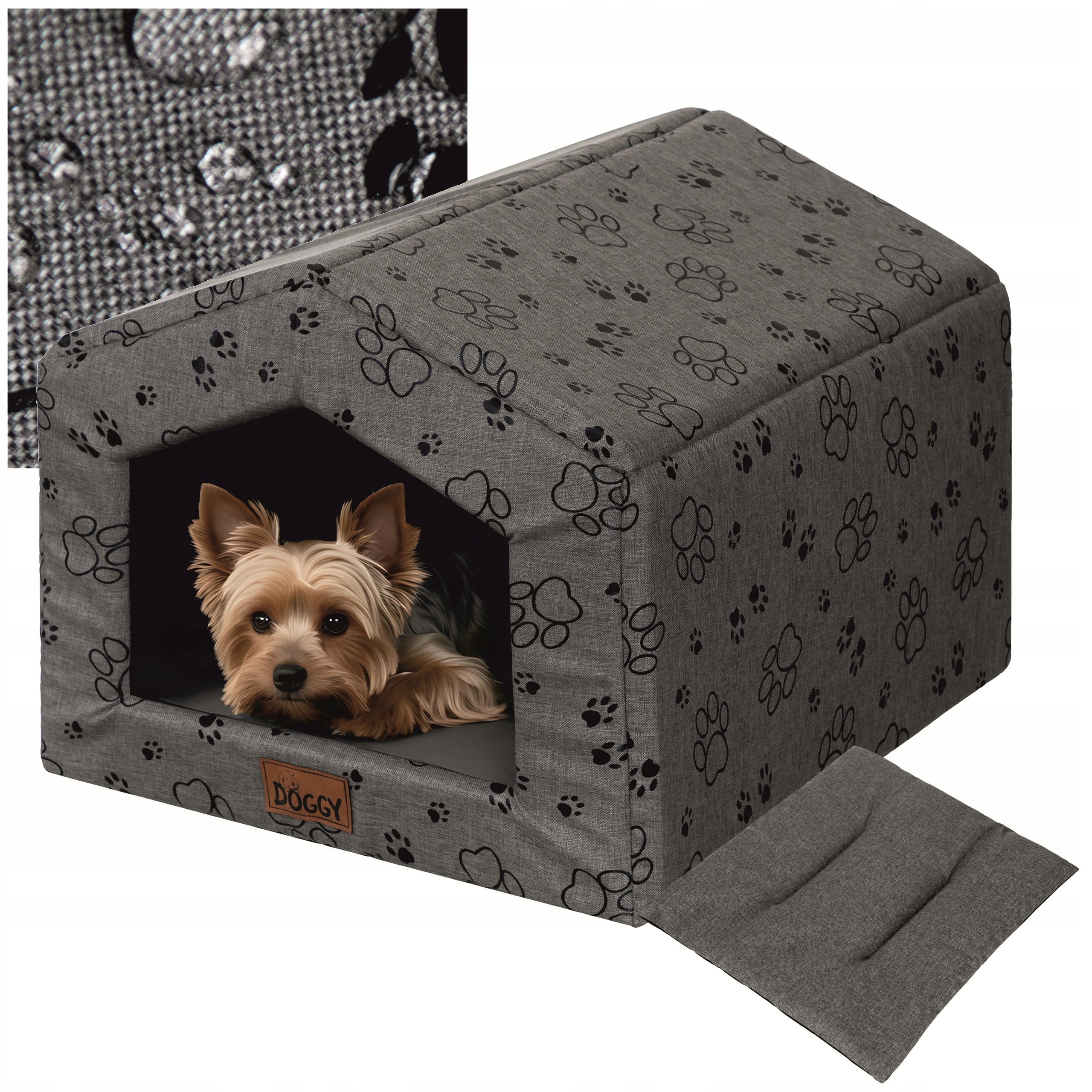 Legowisko buda dla psa Domek dla psa z materiału z poduszką 46x50x38 cm