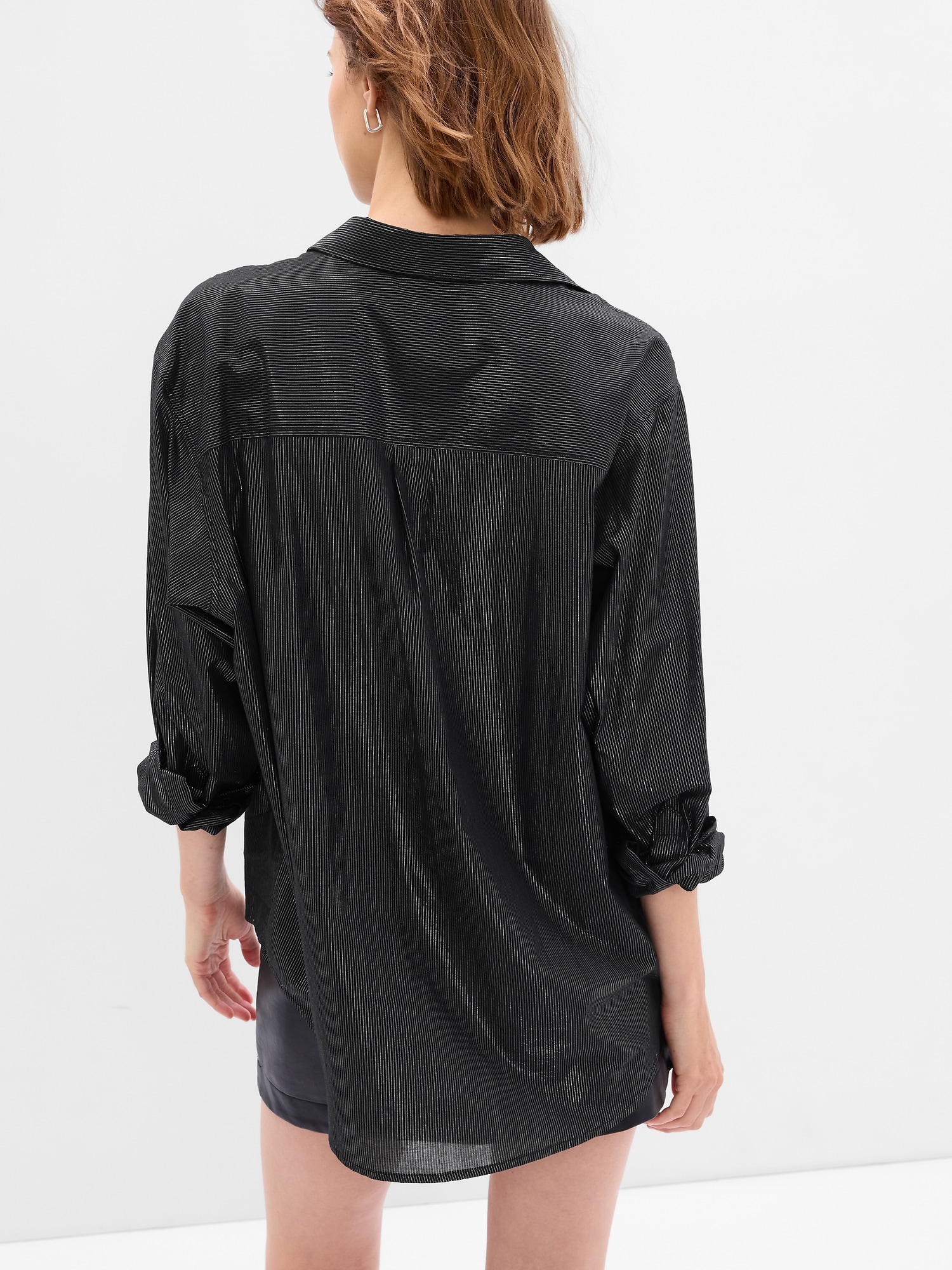 Gap Pruhovaná košile oversized černá