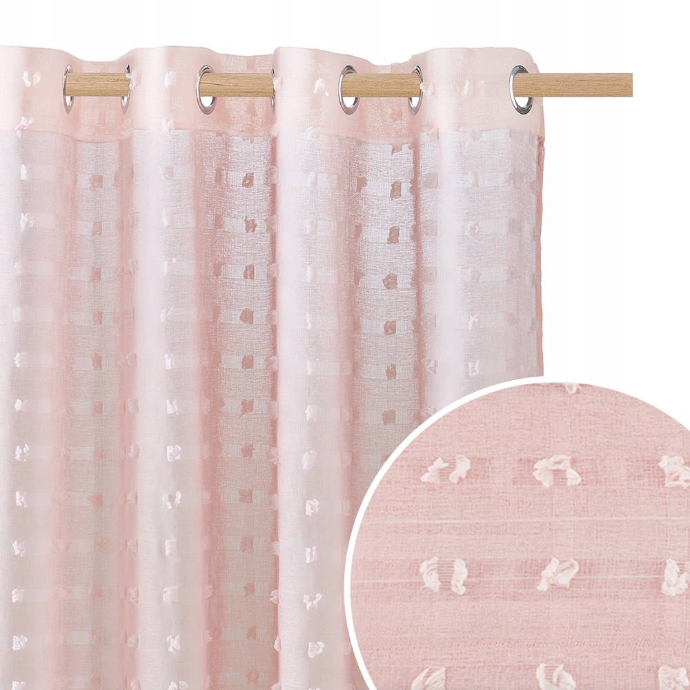 ROOM99 Hotová záclona připravená na průchodkách 350x250 pudrová růžová na kolečkách Casablanca