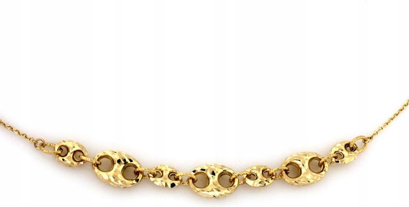 Zlatý náhrdelník 585 s oválnými ozdobami 3.84 g, celebrita, módní vzor 14k