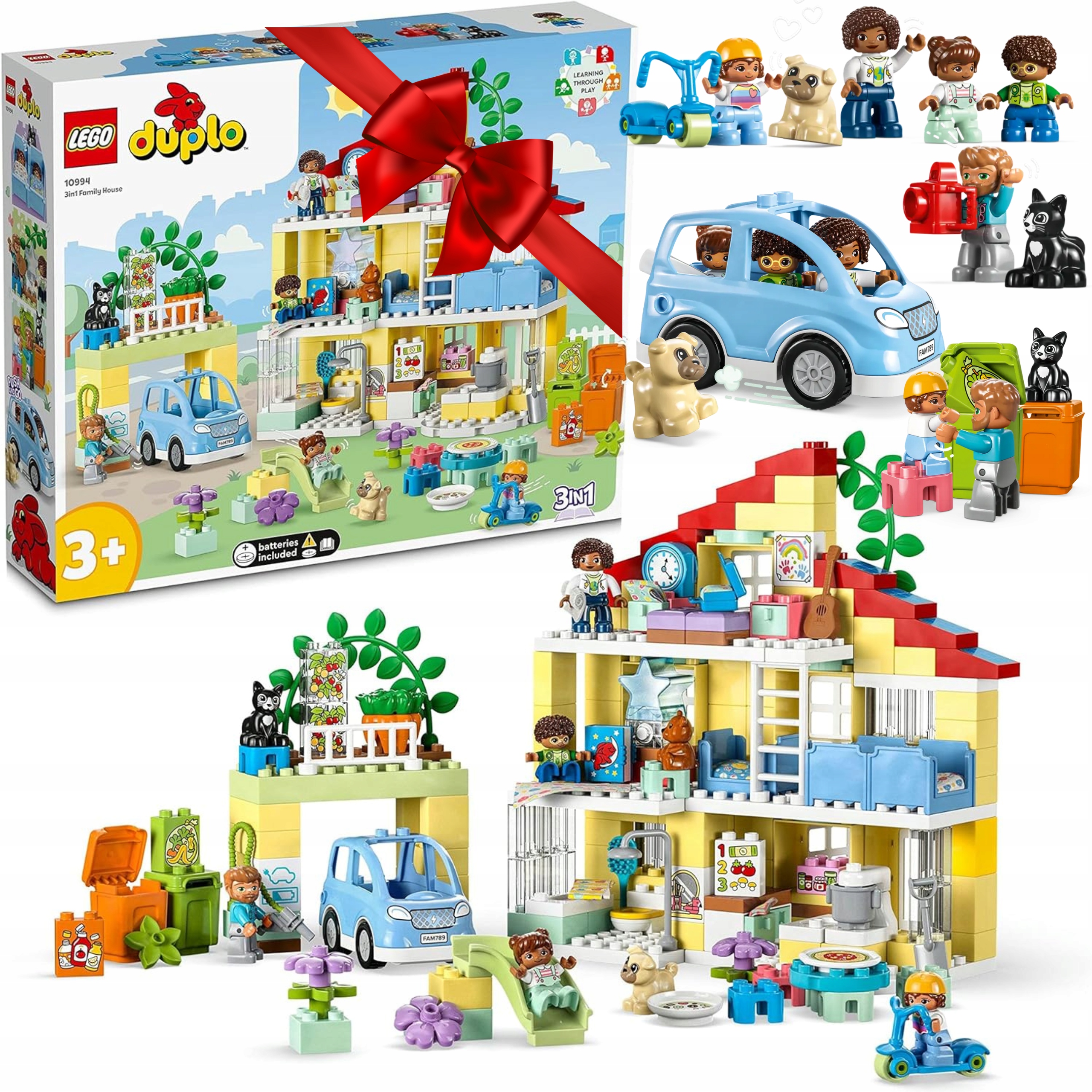 stavebnice Lego Duplo Rodinný Dům 3v1 Set S Autem Figurkami Jako Dárek