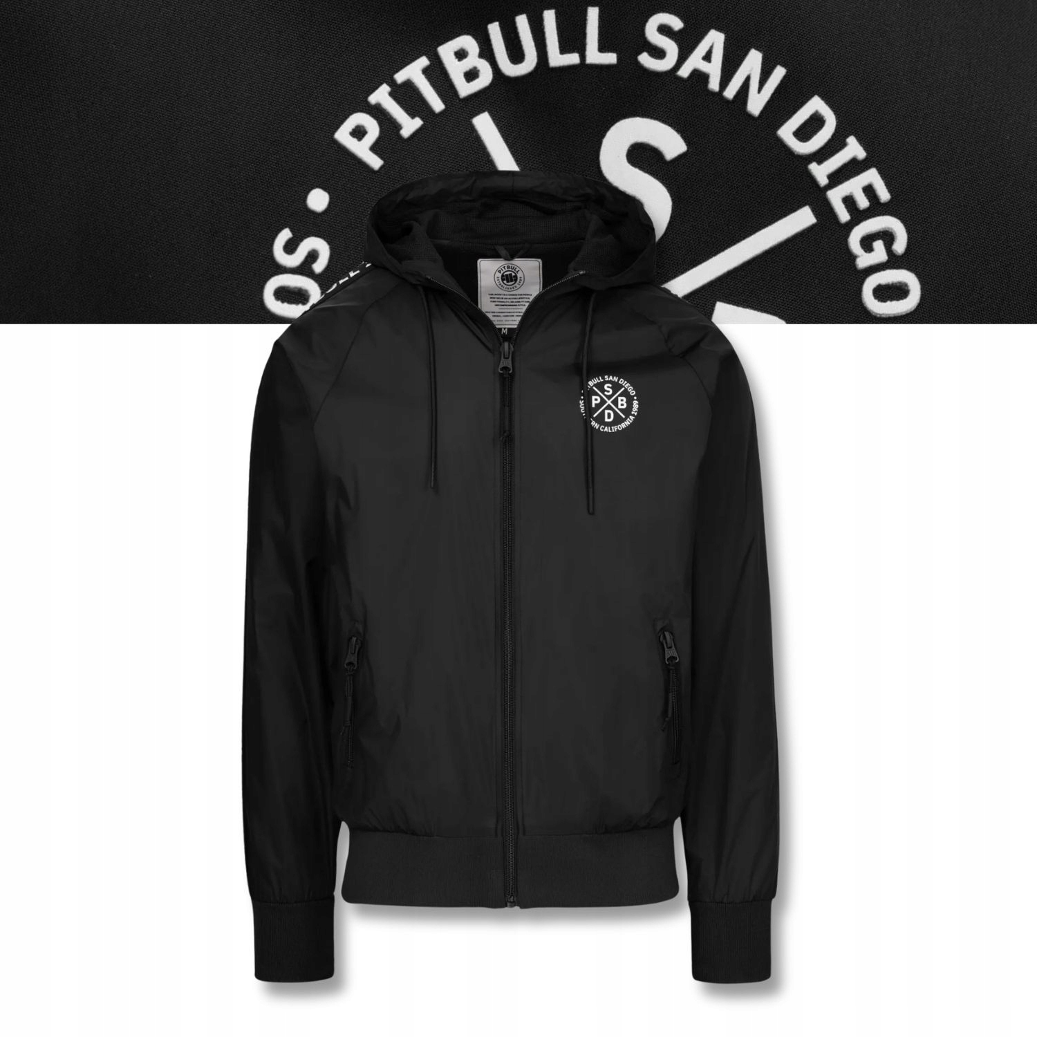 Pánská přechodová bunda s kapucí Pitbull, voděodolná, Athletic Tapes