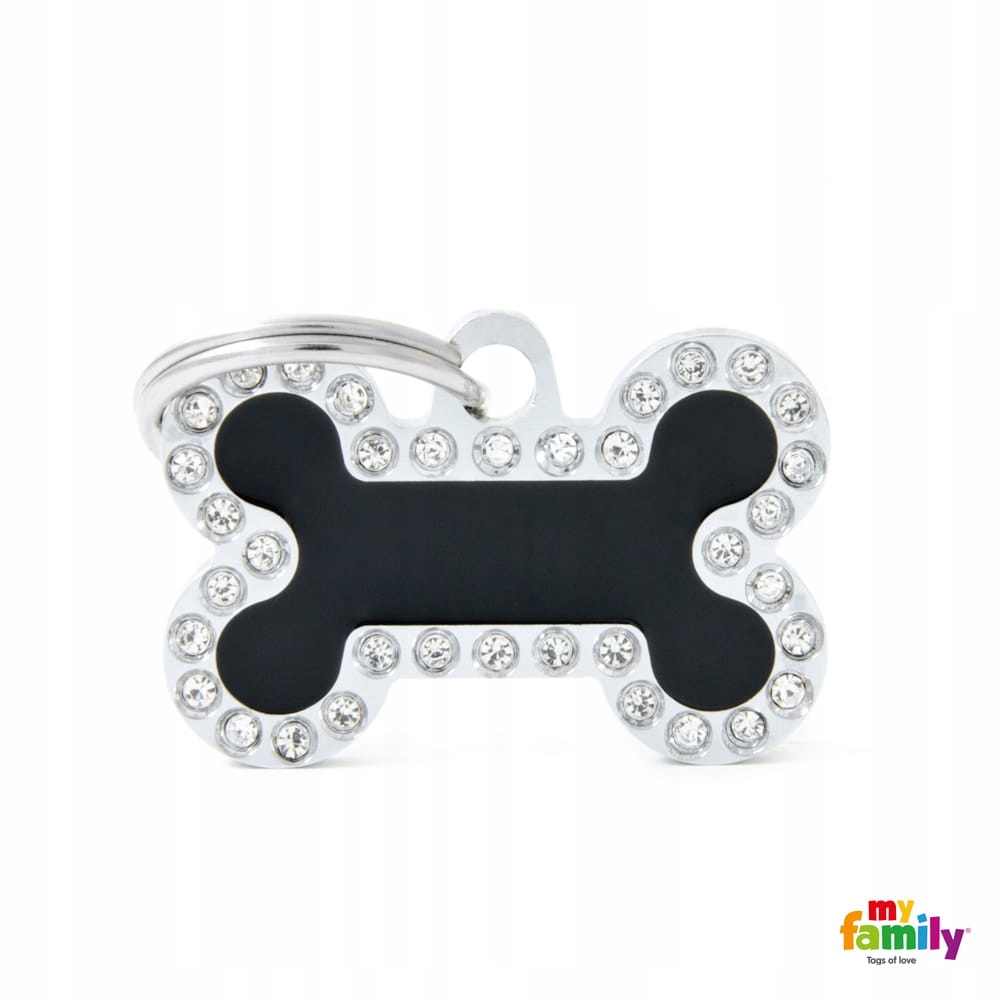 

MyFamily Glam Kość adresówka Swarovski Czarny S