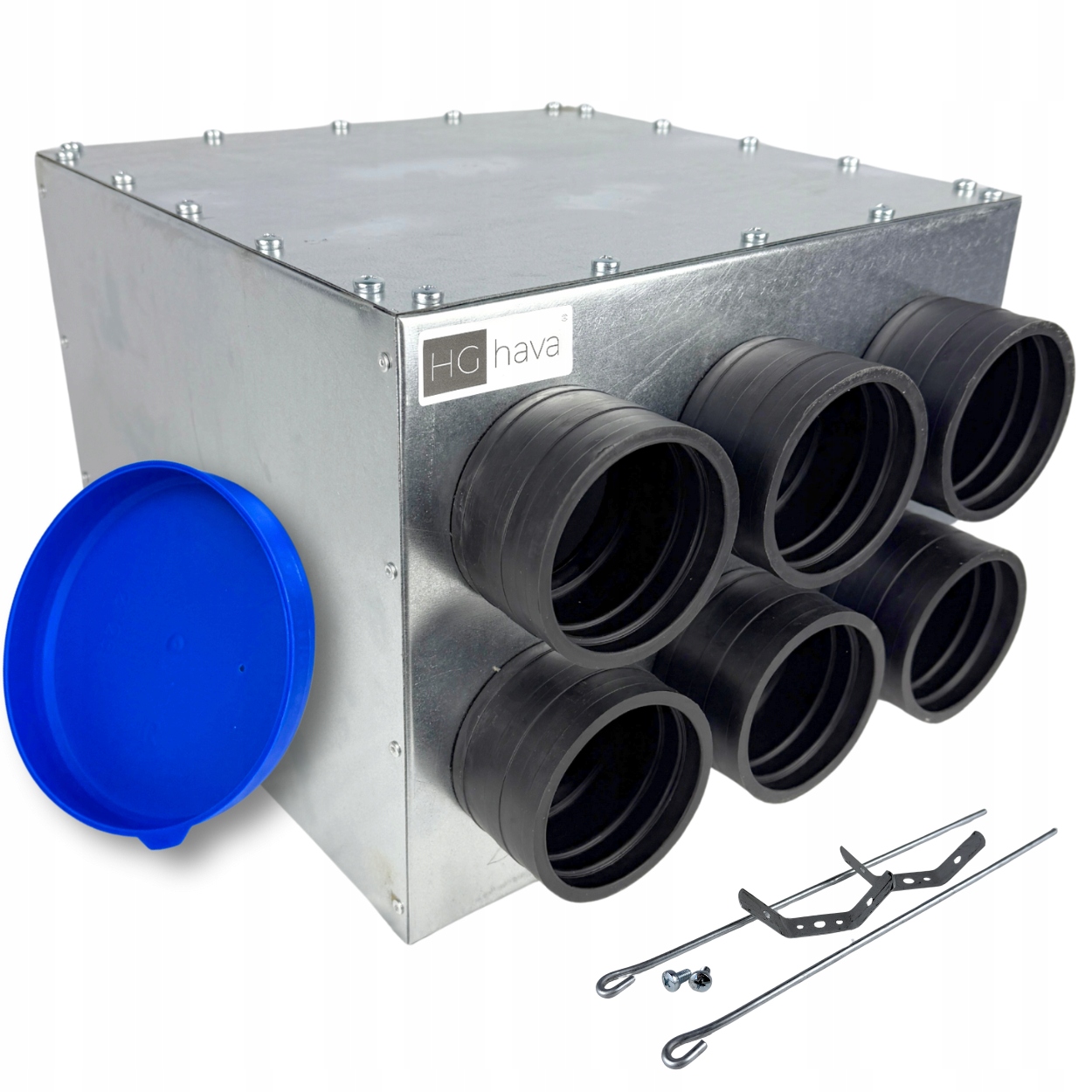 Rozvodná skříň, průchozí rozdělovač, ventilace fi200 6x75 mm