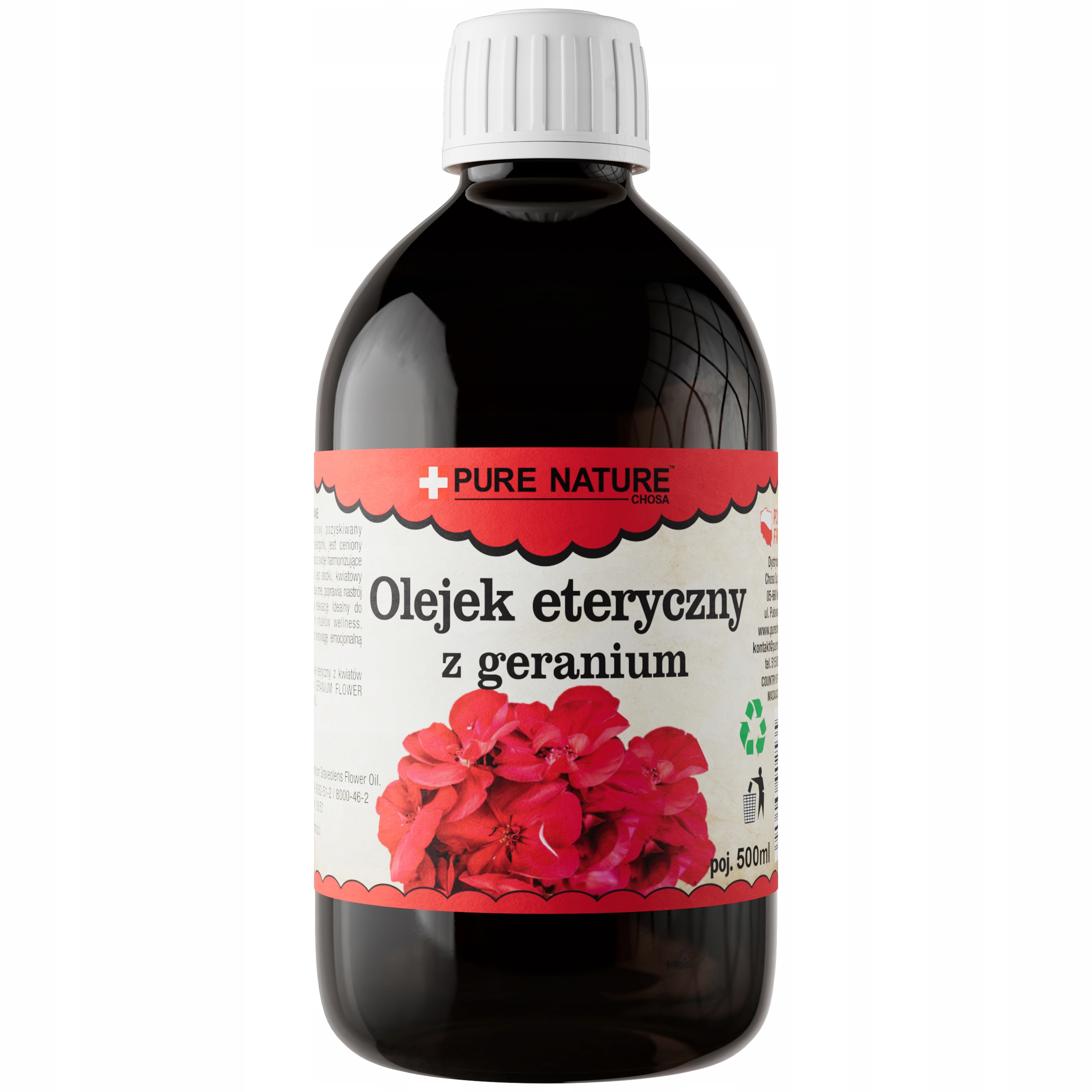 Olejek Geranium Naturalny Olejek Eteryczny Z Geranium Bez Dodatków 0,5L