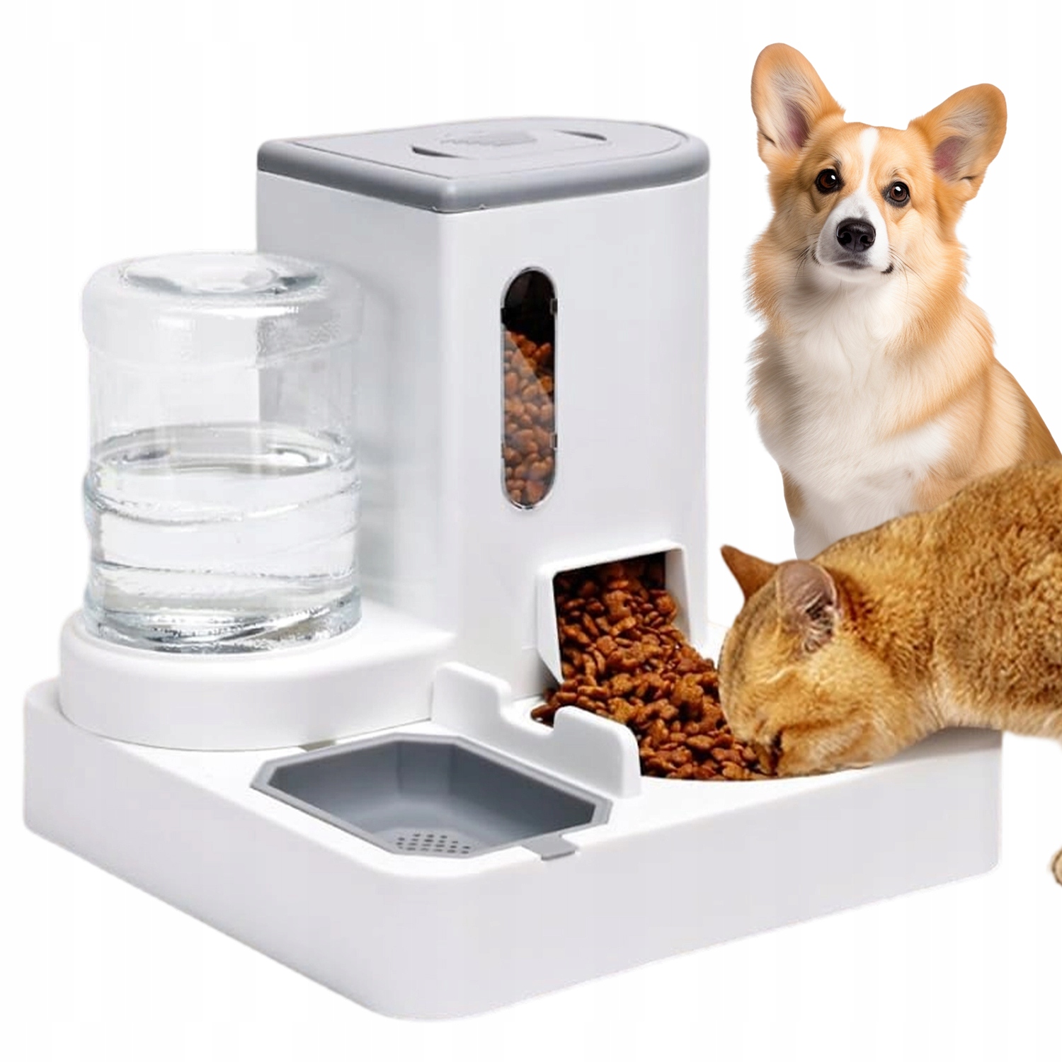 Levně Gravitační Krmítko 2 V 1 S Velkou Nádobou Na Jídlo O Objemu 2.2 L